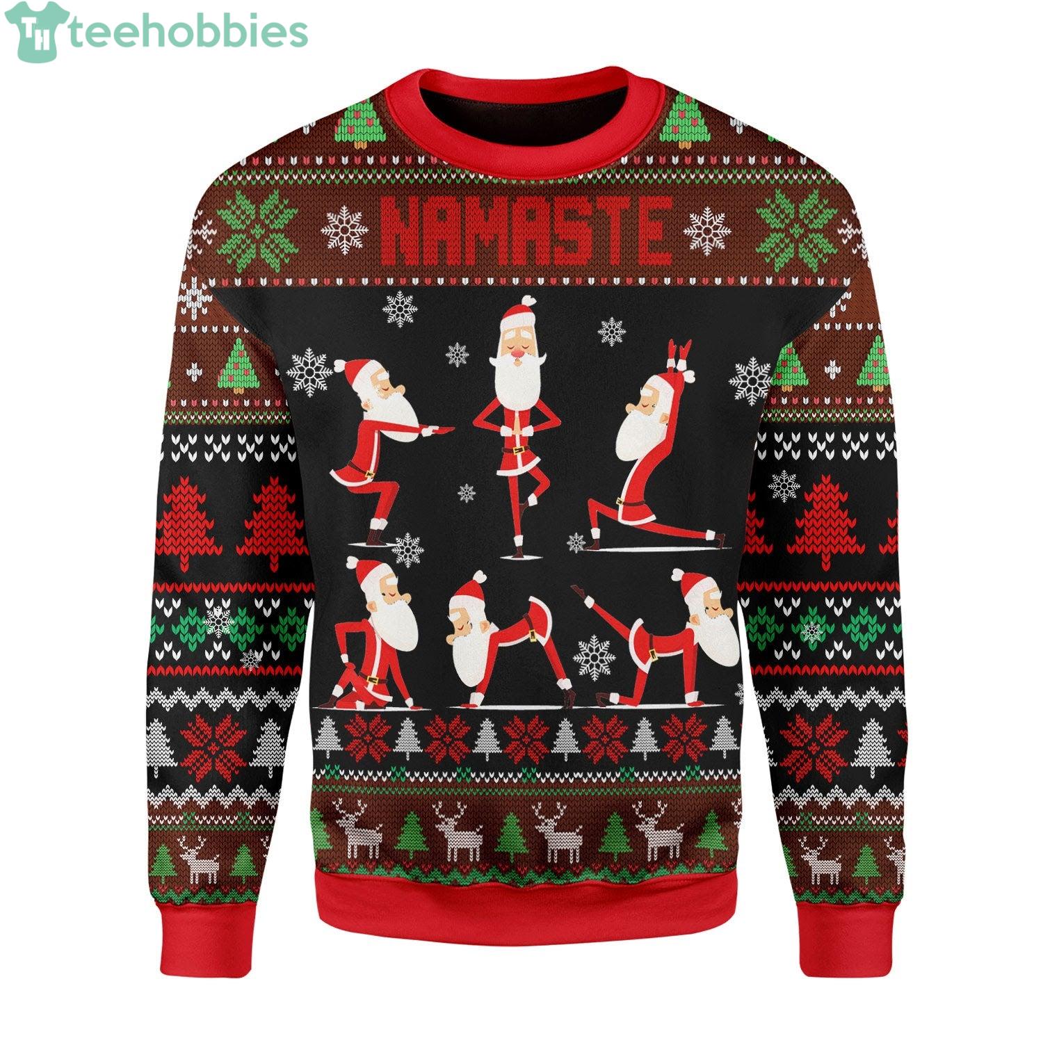 Yoga Funny Santa Ugly Christmas Sweater Product Photo 1 Yoga Funny Santa Ugly Christmas Sweater Product Photo 1