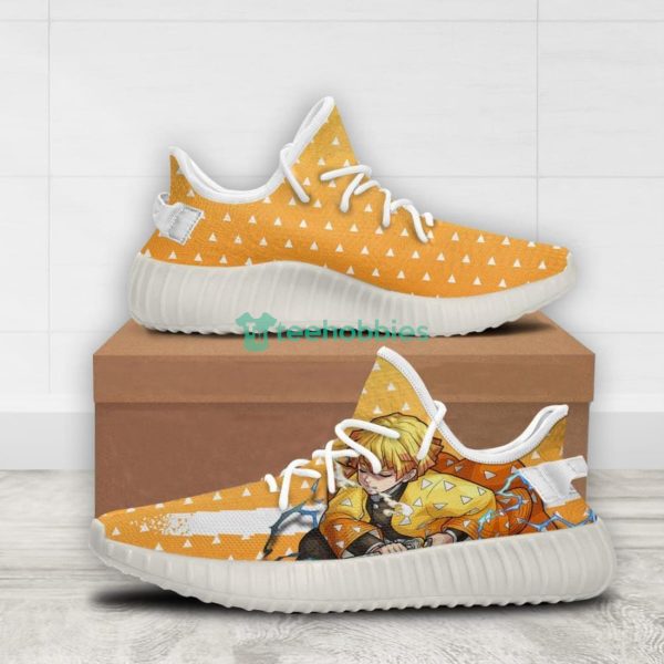 Zenitsu Agatsuma Custom Kimetsu No Yaiba Anime Yeezy Shoes For Fans Product Photo 2