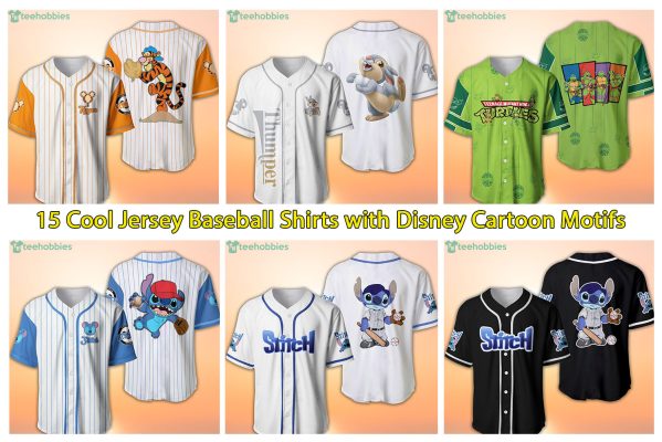 15 Cool Jersey Baseball Shirts with Disney Cartoon Motifs