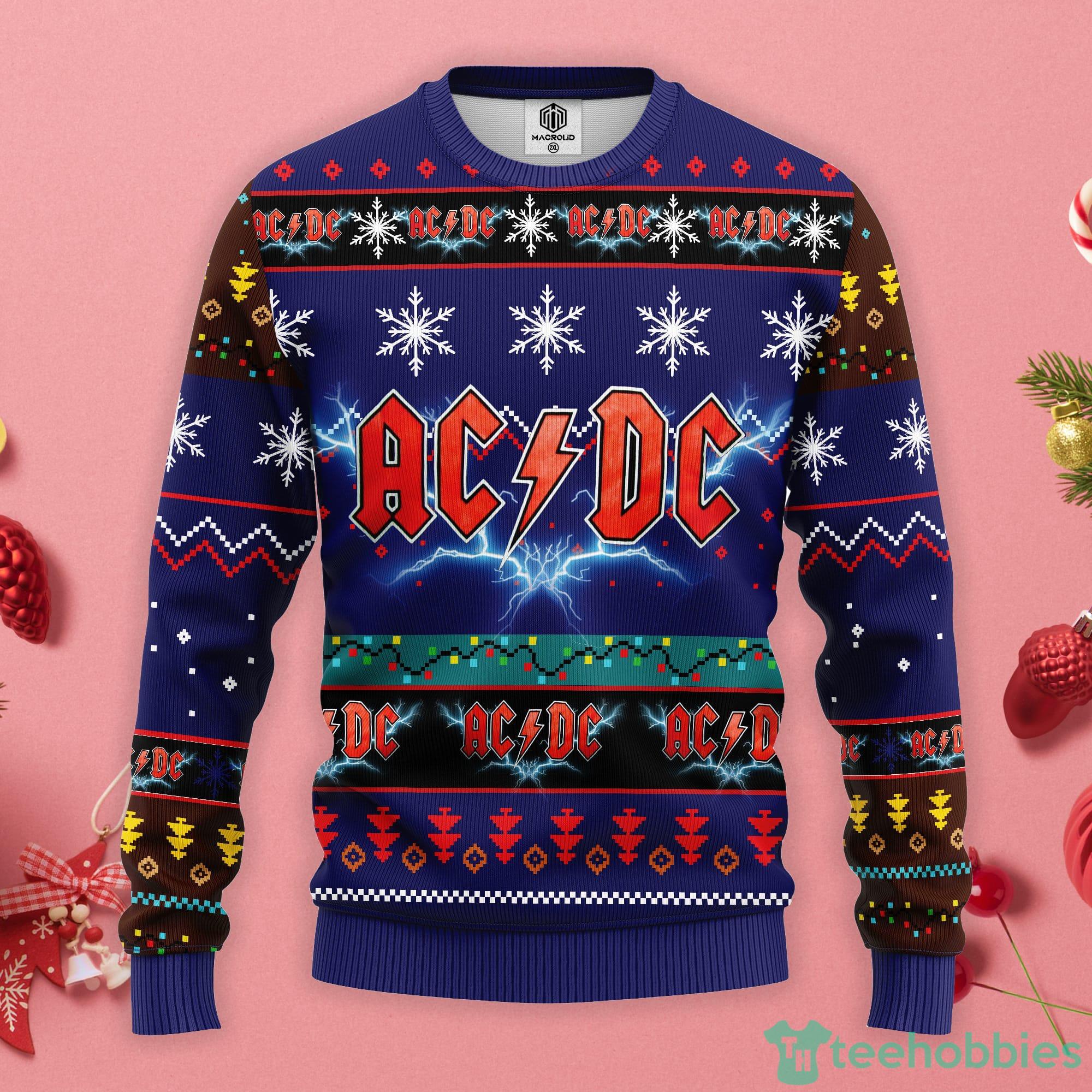 Acdc Christmas Gift Blue Ugly Christmas Sweater Product Photo 1