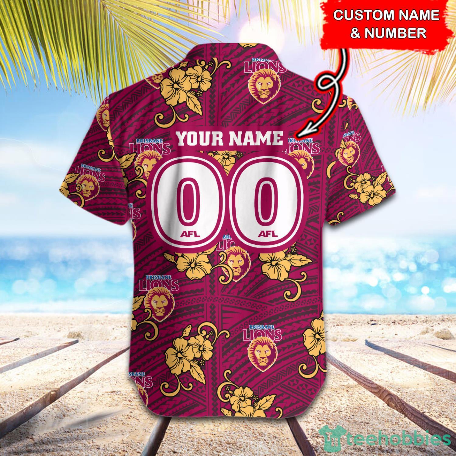 AFL Brisbane Lions Tribal Pattern Custom Name & Number