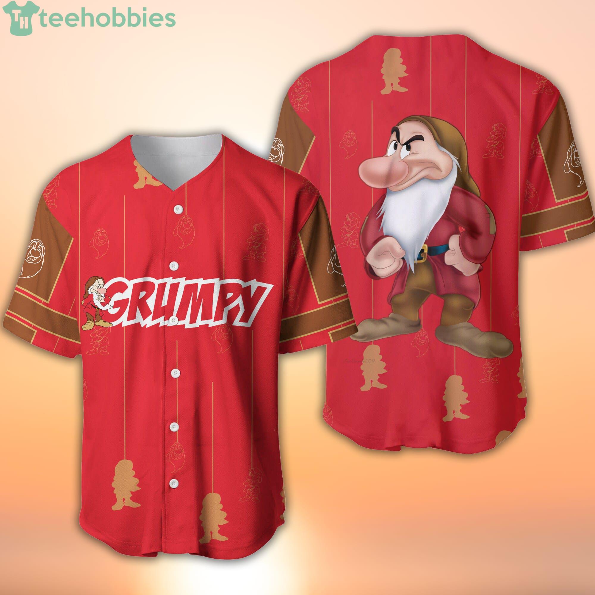 Grumpy Dwarf Disney Cartoon Baseball Jersey Shirt