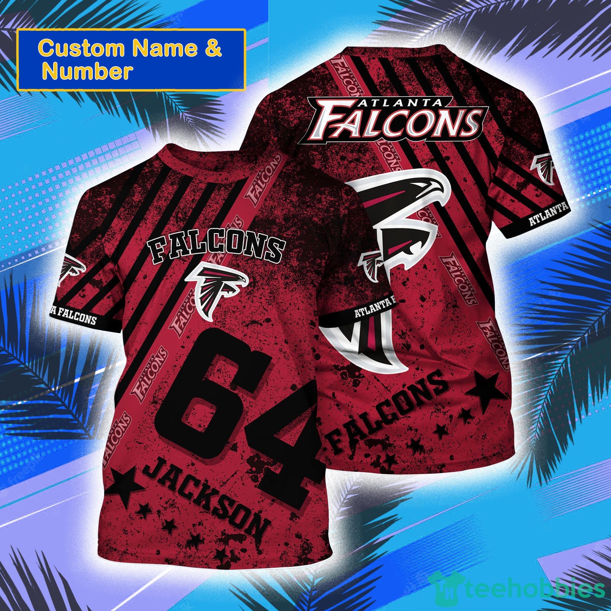 Atlanta Falcons NFL Custom Name And Number All Over Print 3D T-Shirt Product Photo 1