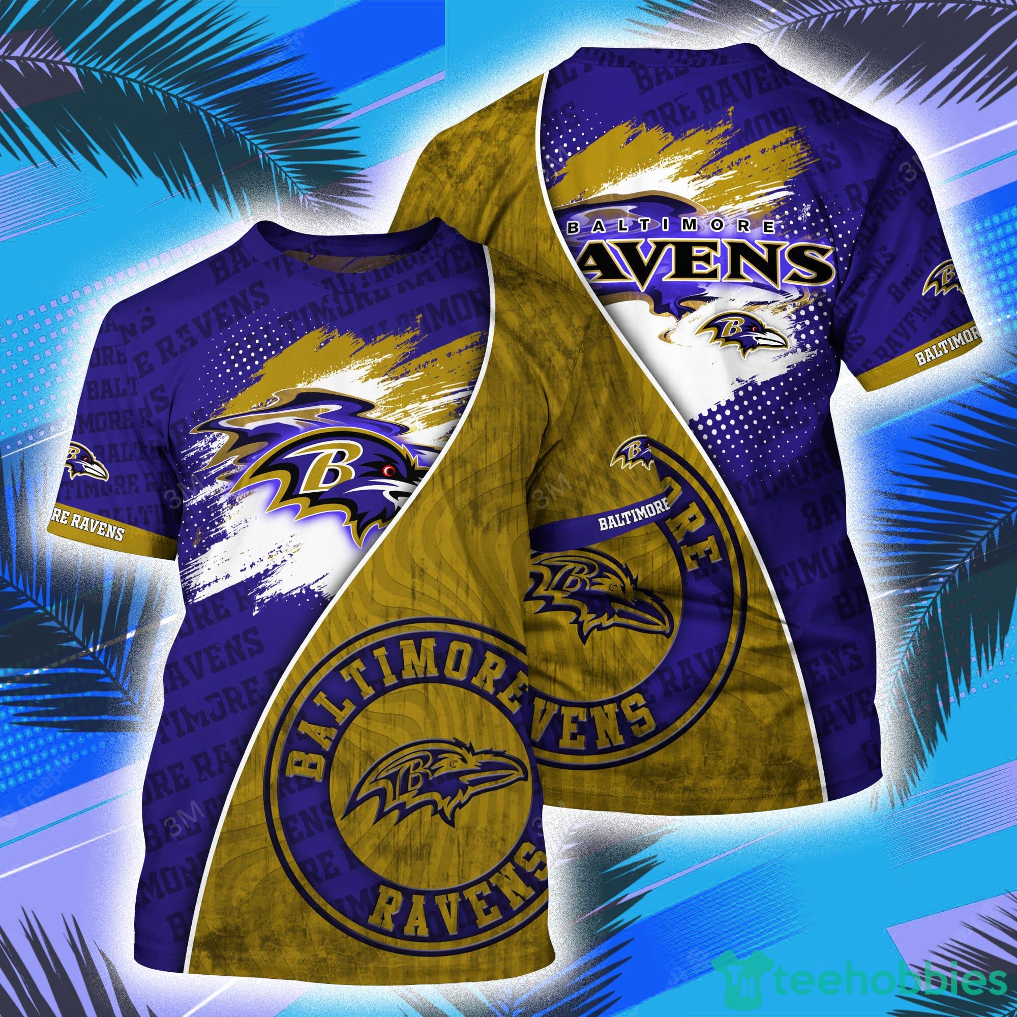 NFL T shirt Cheap 3D Custom Baltimore Ravens T shirt For Sale – 4