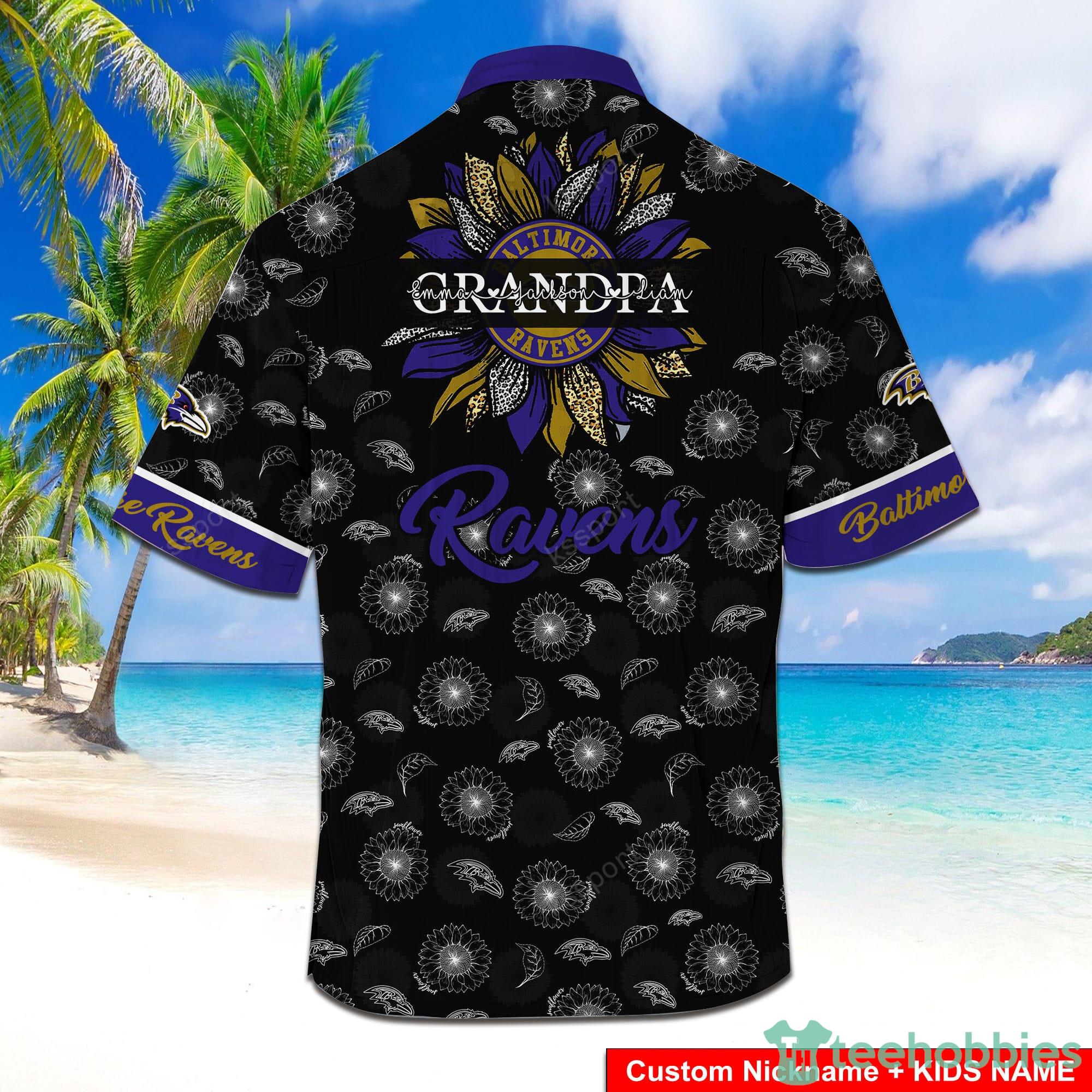 NFL Baltimore Ravens Hawaiian Shirt Holiday Pattern Logo Gift For