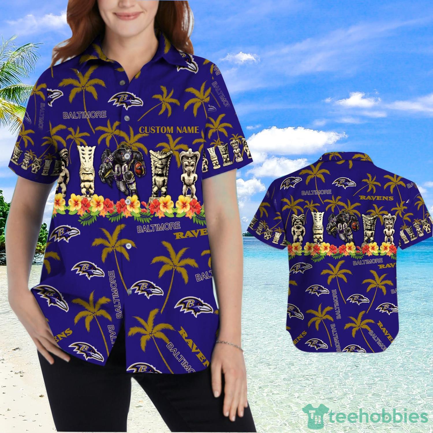 BaltIron Maidenore Ravens Custom Name Hawaiian Shirt Product Photo 2