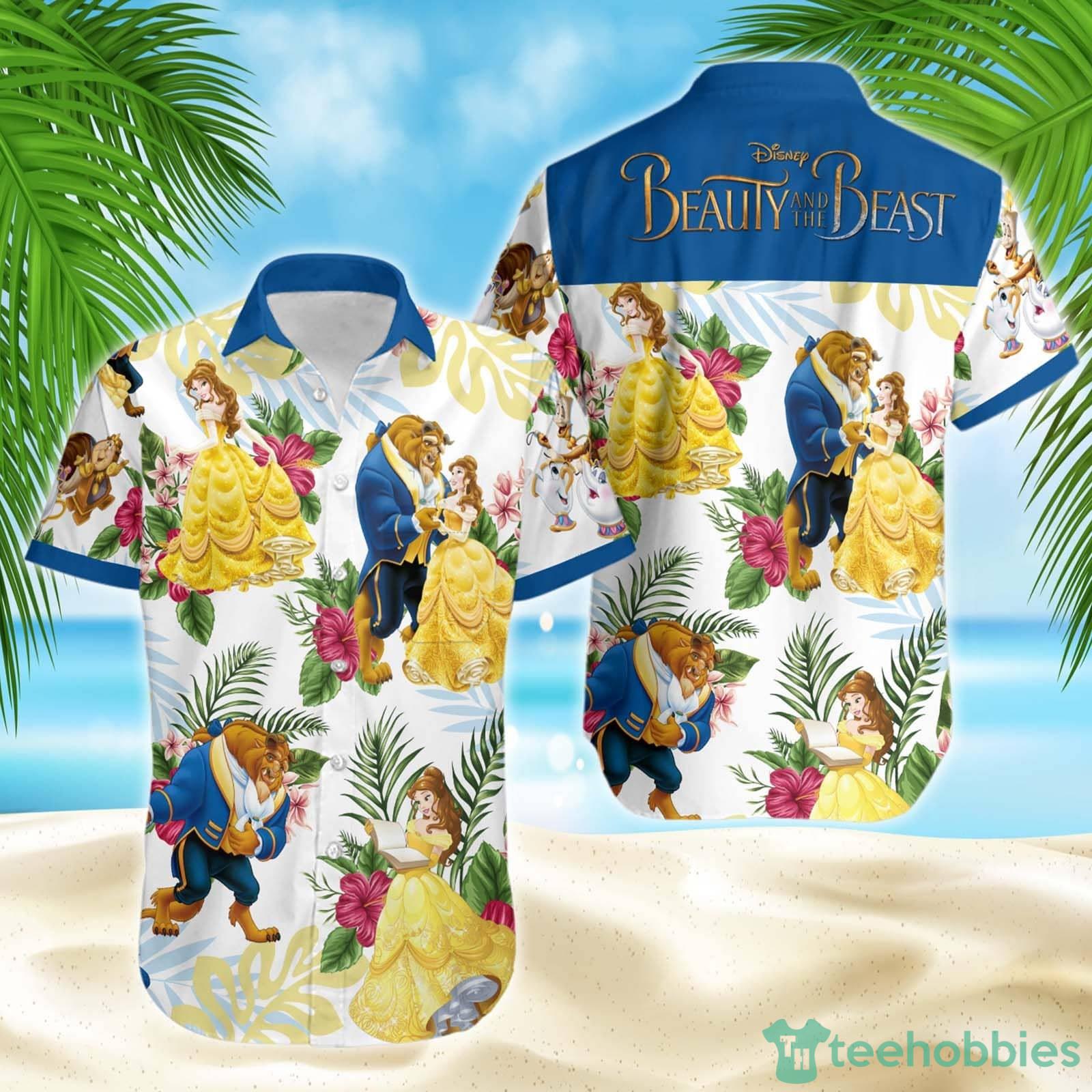 Beauty & The Beast Disney Cartoon Hawaiian Shirt Shorts