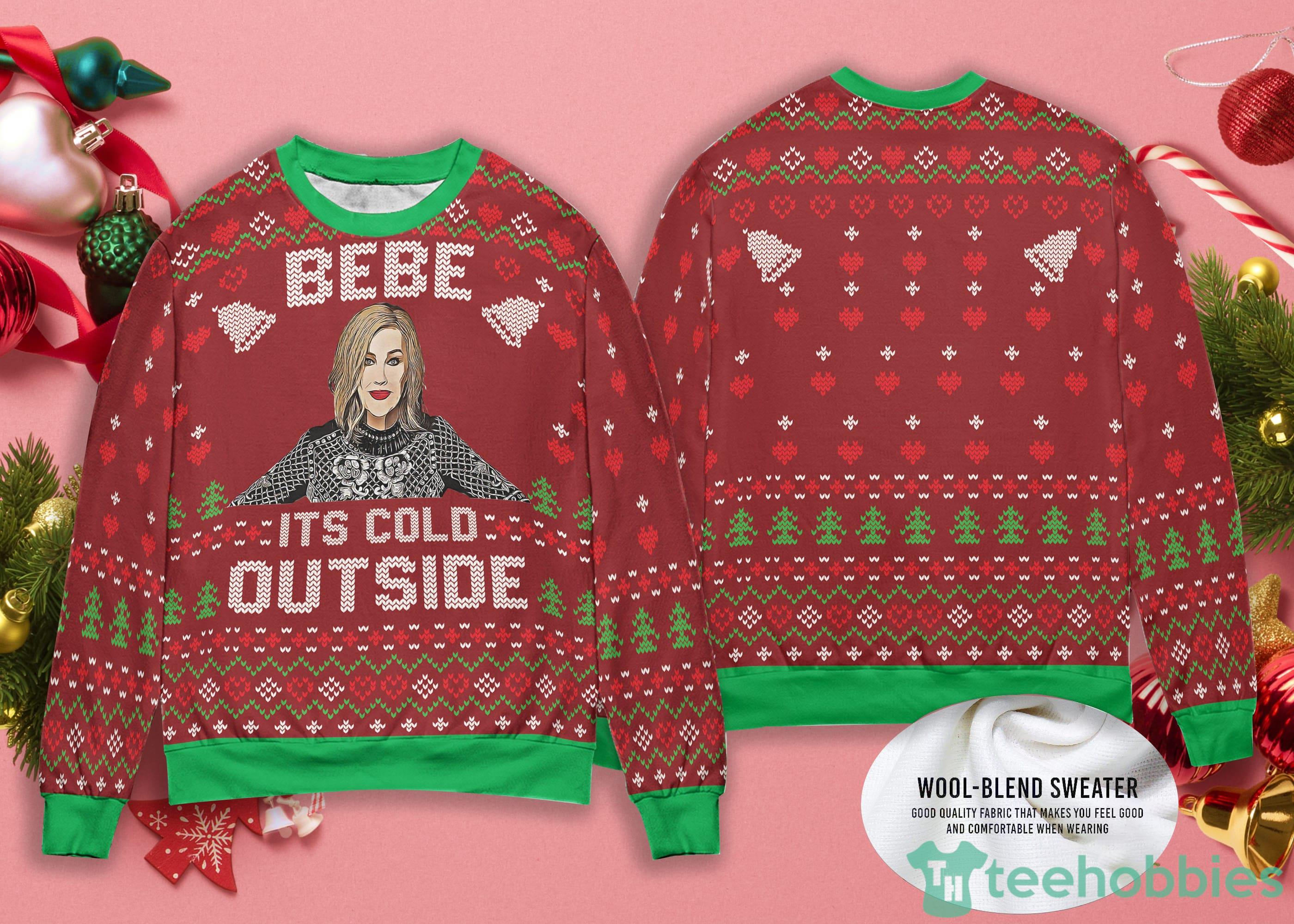Bebe It's Cold Outside Christmas Santa Bebe Sweater Ugly Christmas Sweater image Bebe It's Cold Outside Christmas Santa Bebe Sweater Ugly Christmas Sweater Product Photo 1