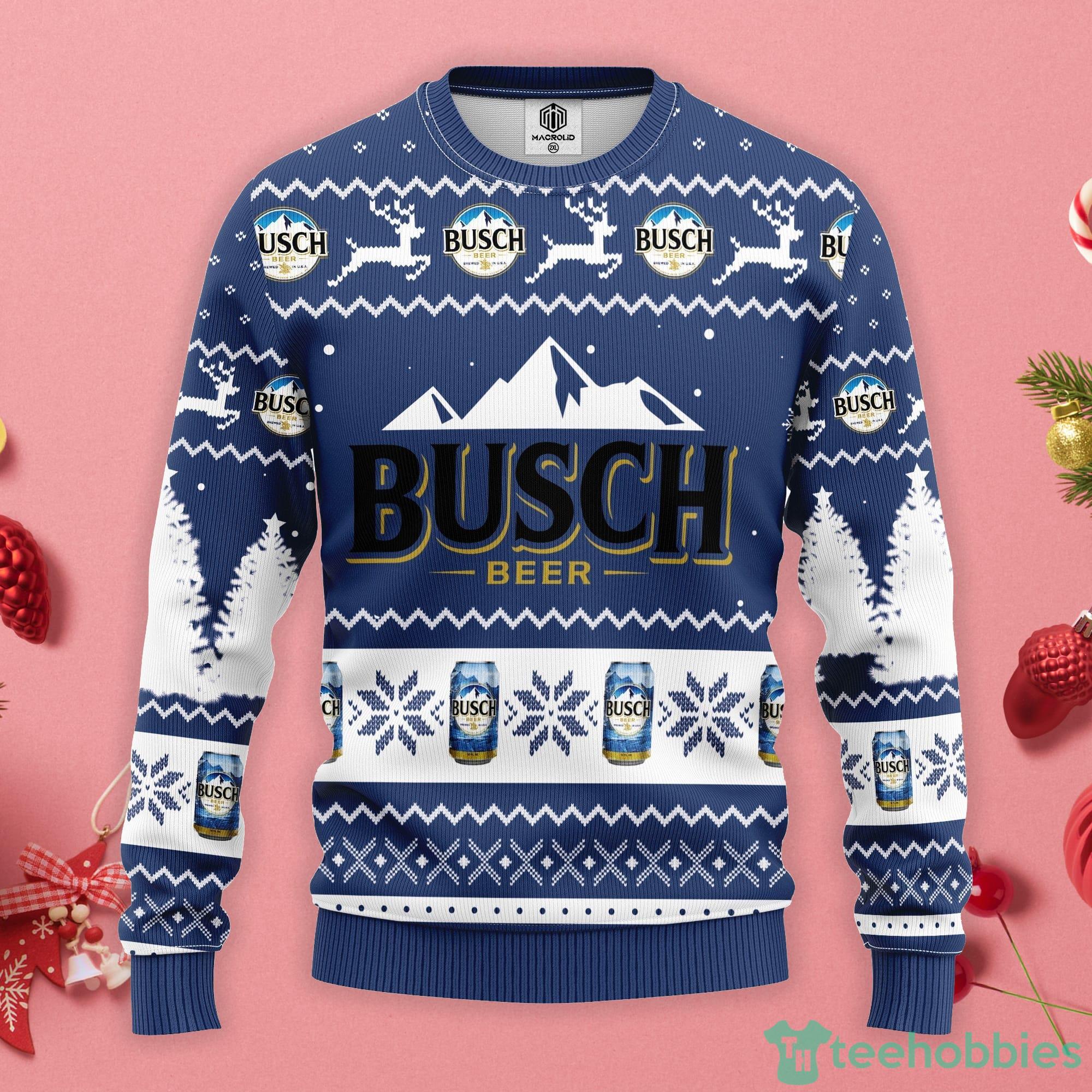 Beer Lover Busch Beer Ugly Christmas Sweater Product Photo 1