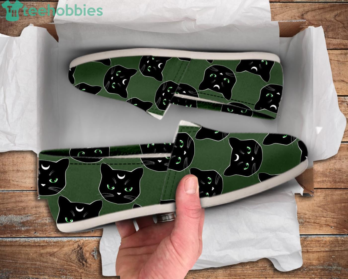 Black Cat Cute Pattern Slip On Shoes Product Photo 1
