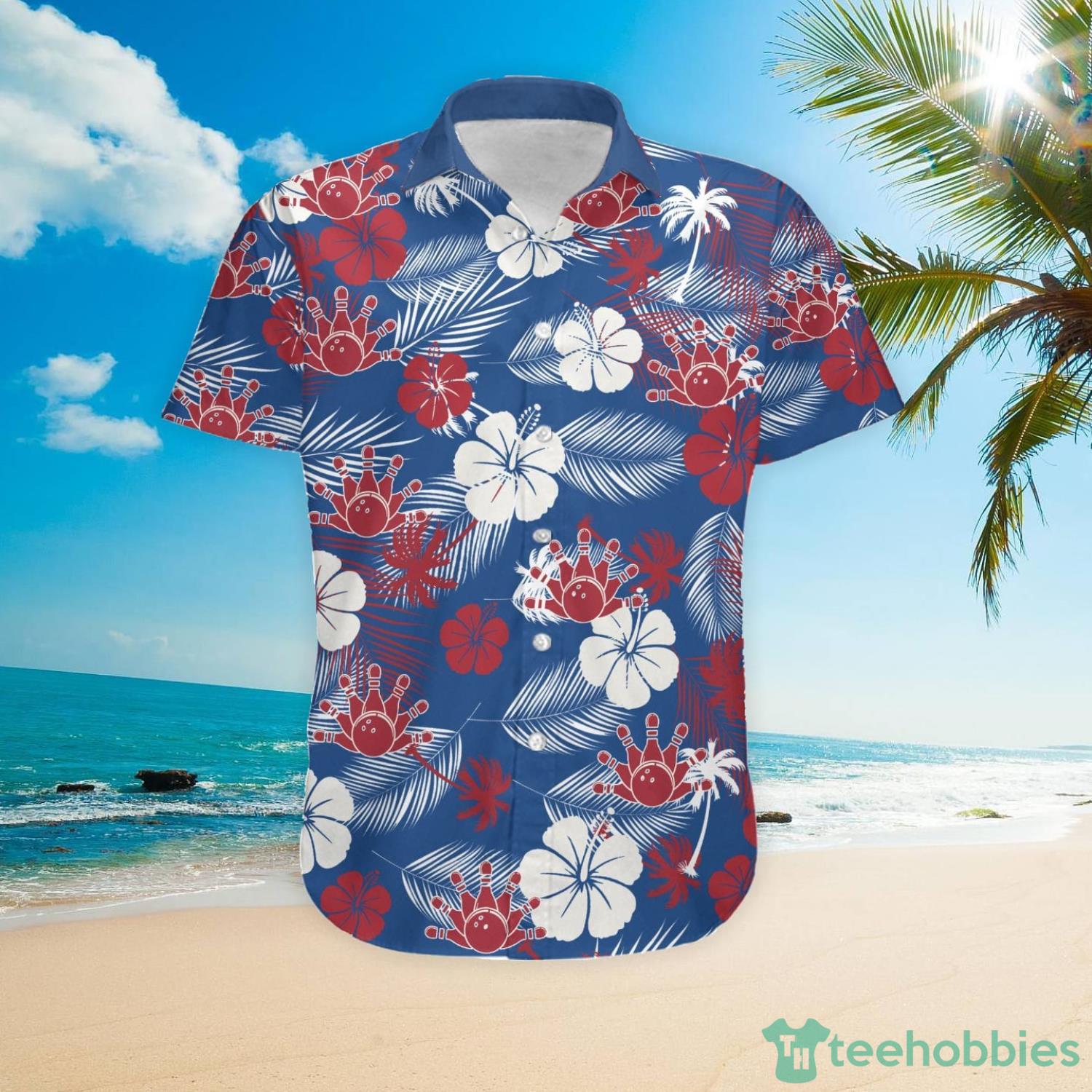 Bowling Aloha Floral Tropical Custom Name Hawaiian Shirt Product Photo 3