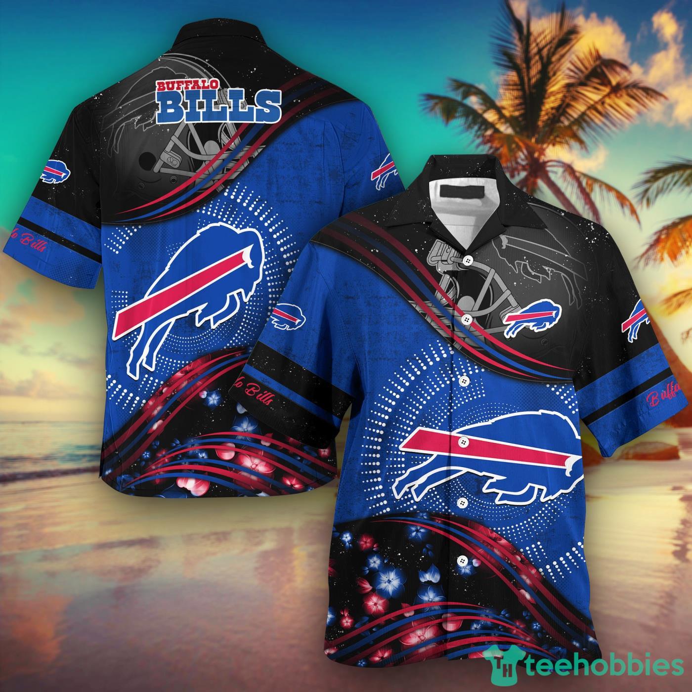 Buffalo Bills NFL And Flowers Short Sleeves Hawaiian Shirt Product Photo 1