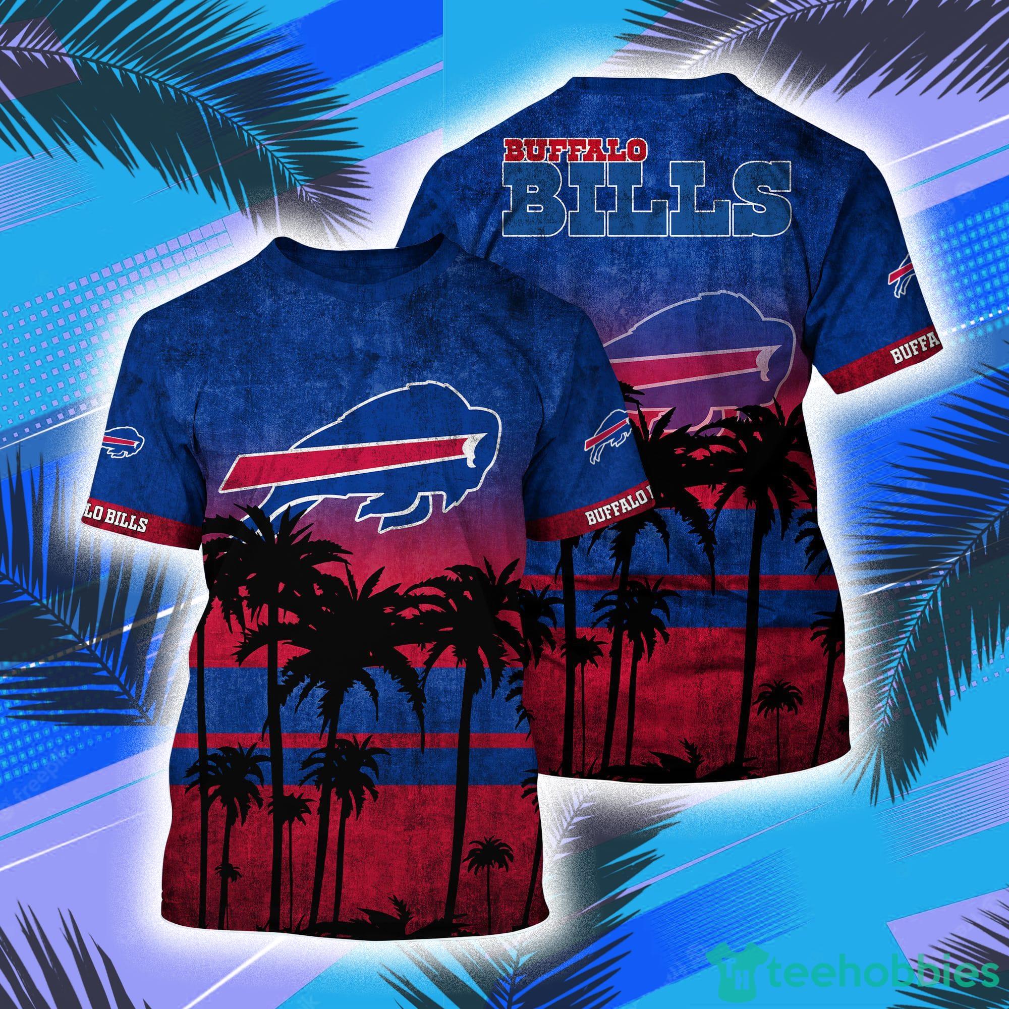 Buffalo Bills NFL And Palm Trees Hawaii Style 3D T-Shirt Product Photo 1