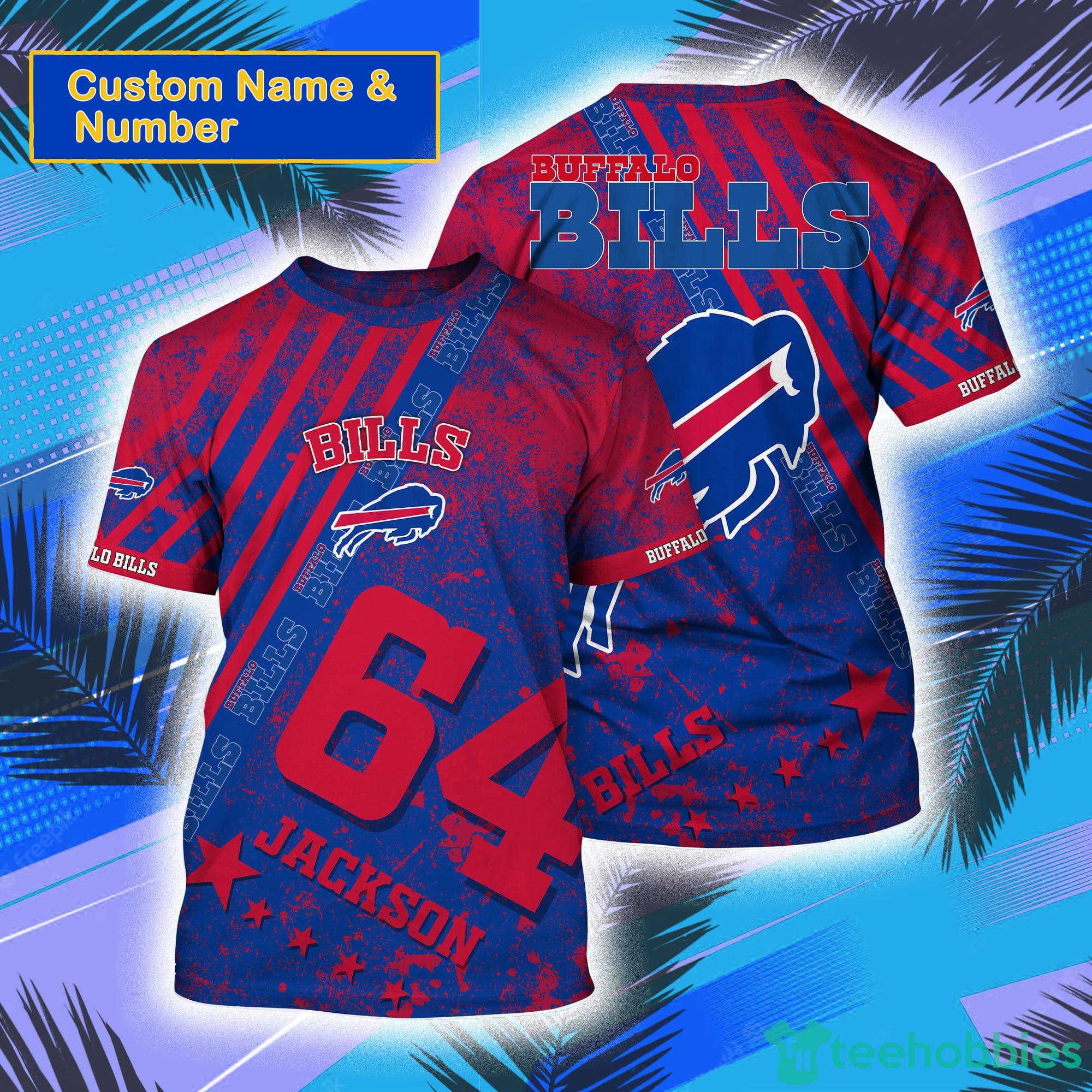 Buffalo Bills NFL Custom Name And Number All Over Print 3D T-Shirt Product Photo 1