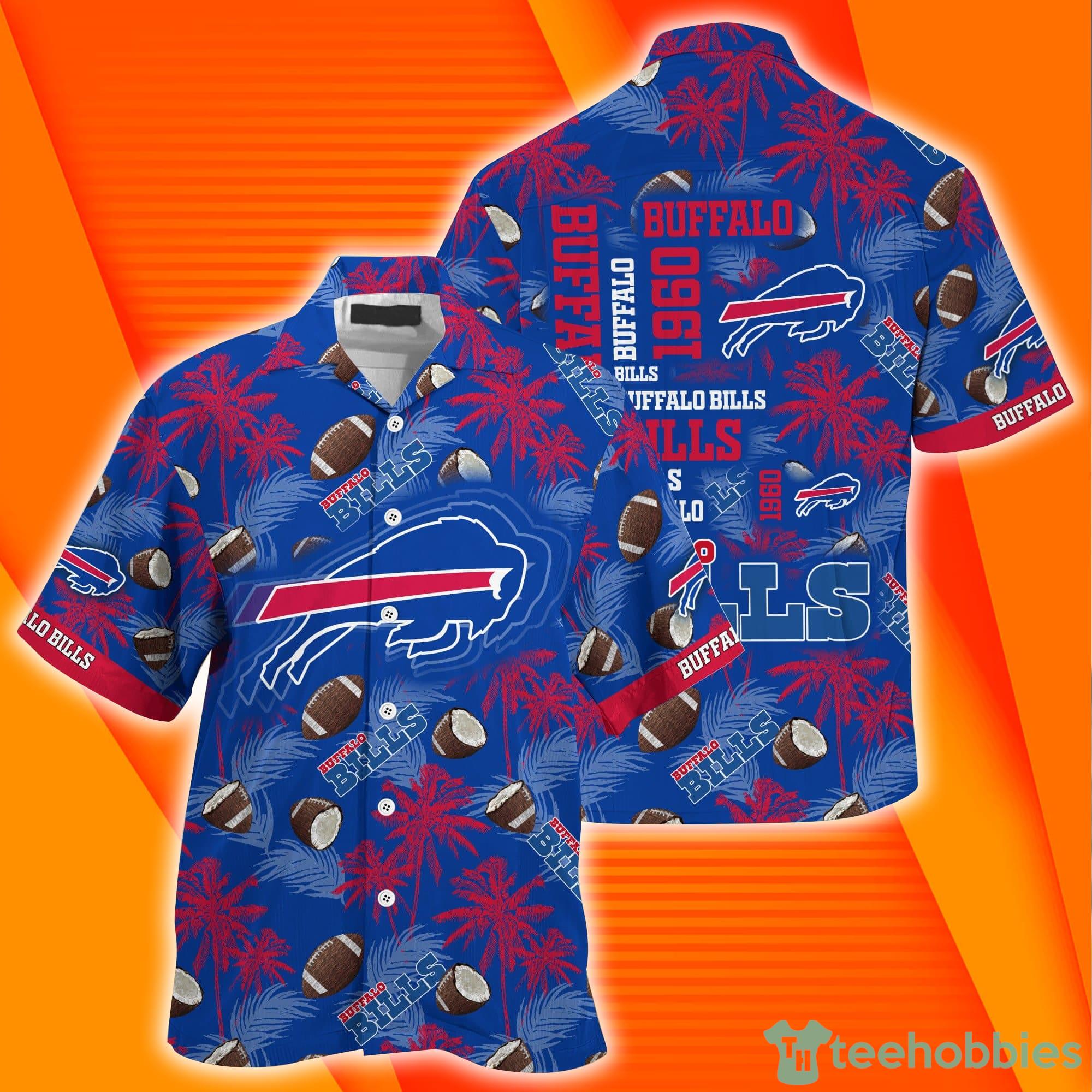 Buffalo Bills NFL Palm Trees Pattern Combo Hawaiian Shirt And Short Pants Product Photo 1