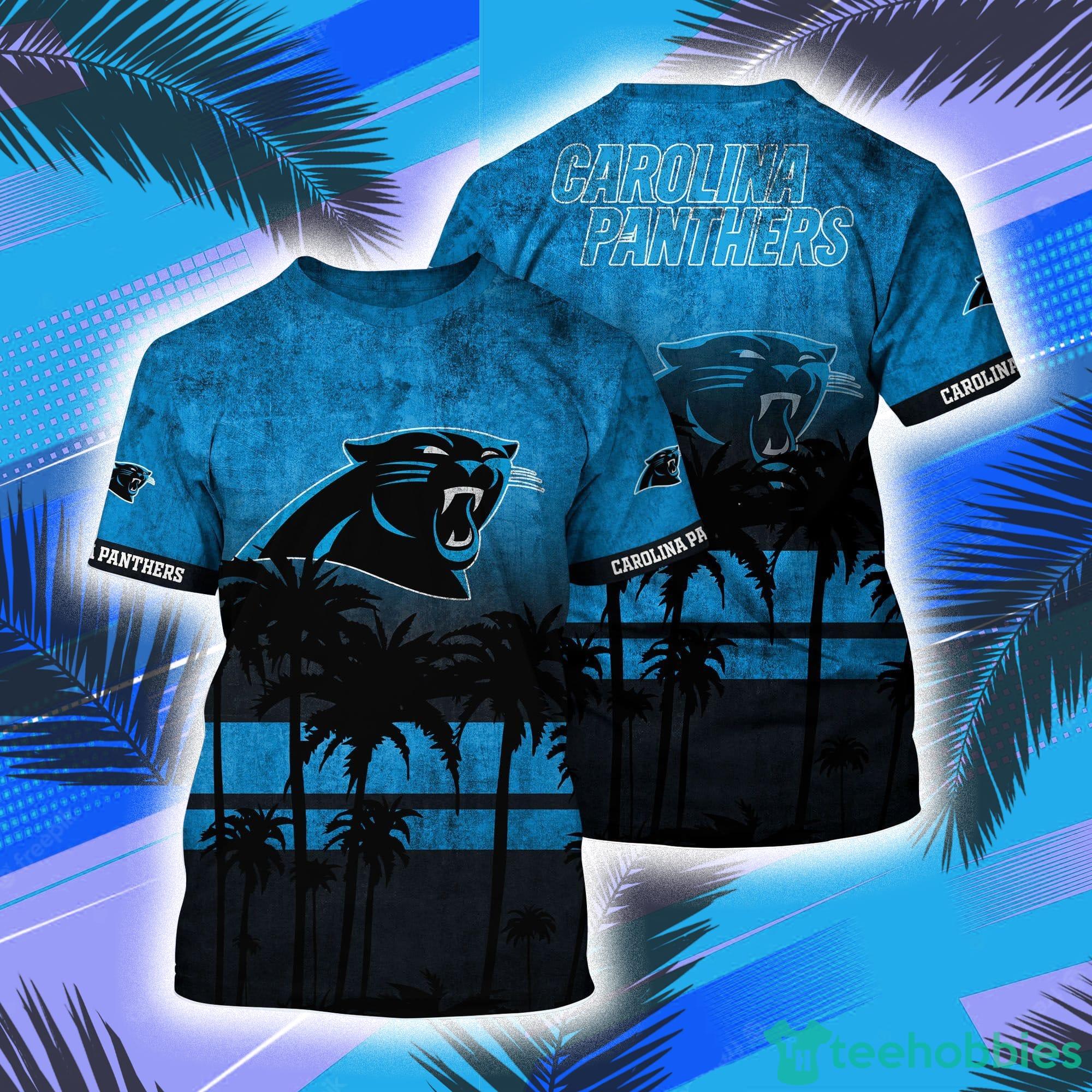 Carolina Panthers NFL And Grunge Texture All Over Print 3D T-Shirt Product Photo 1