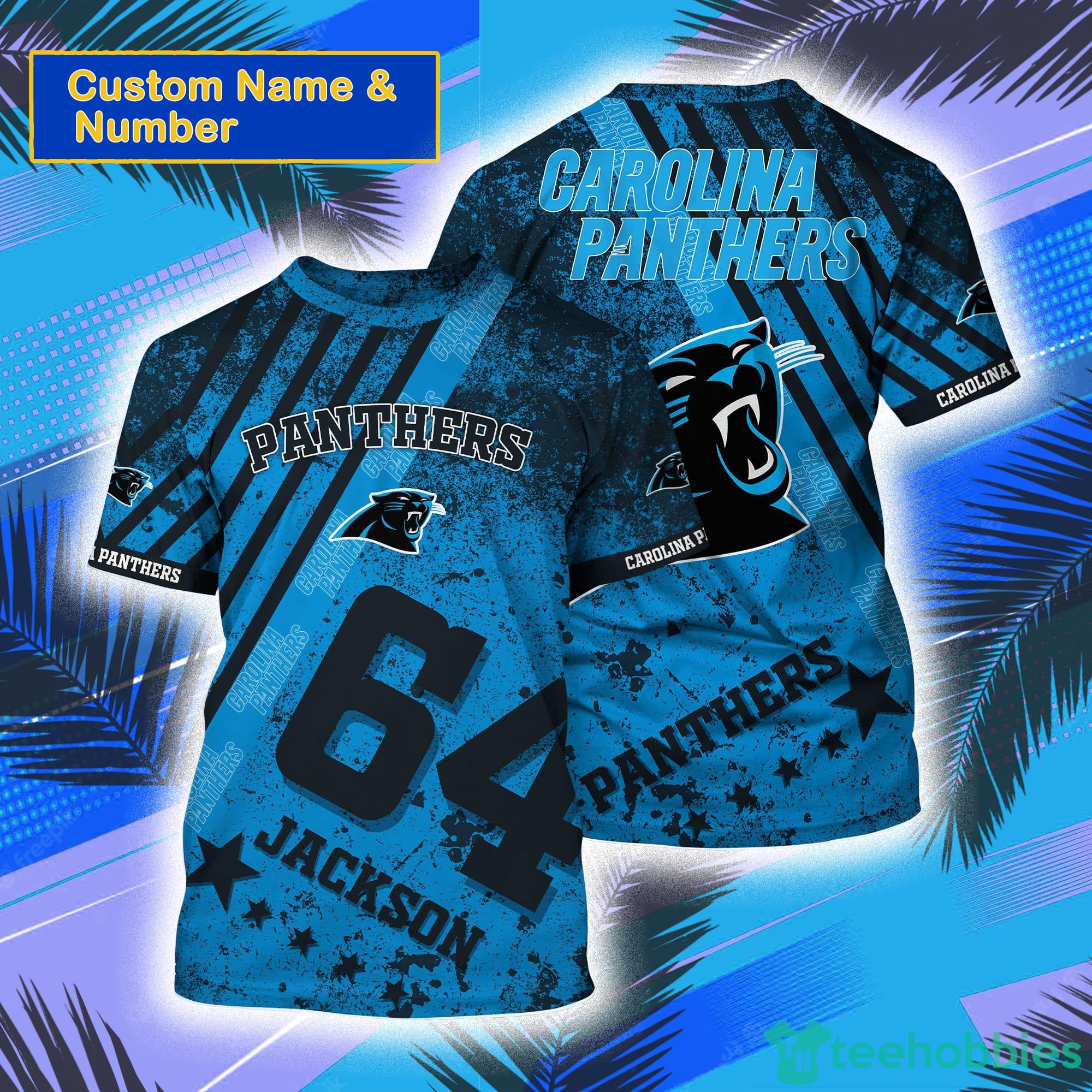 Carolina Panthers NFL Custom Name And Number All Over Print 3D T-Shirt Product Photo 1
