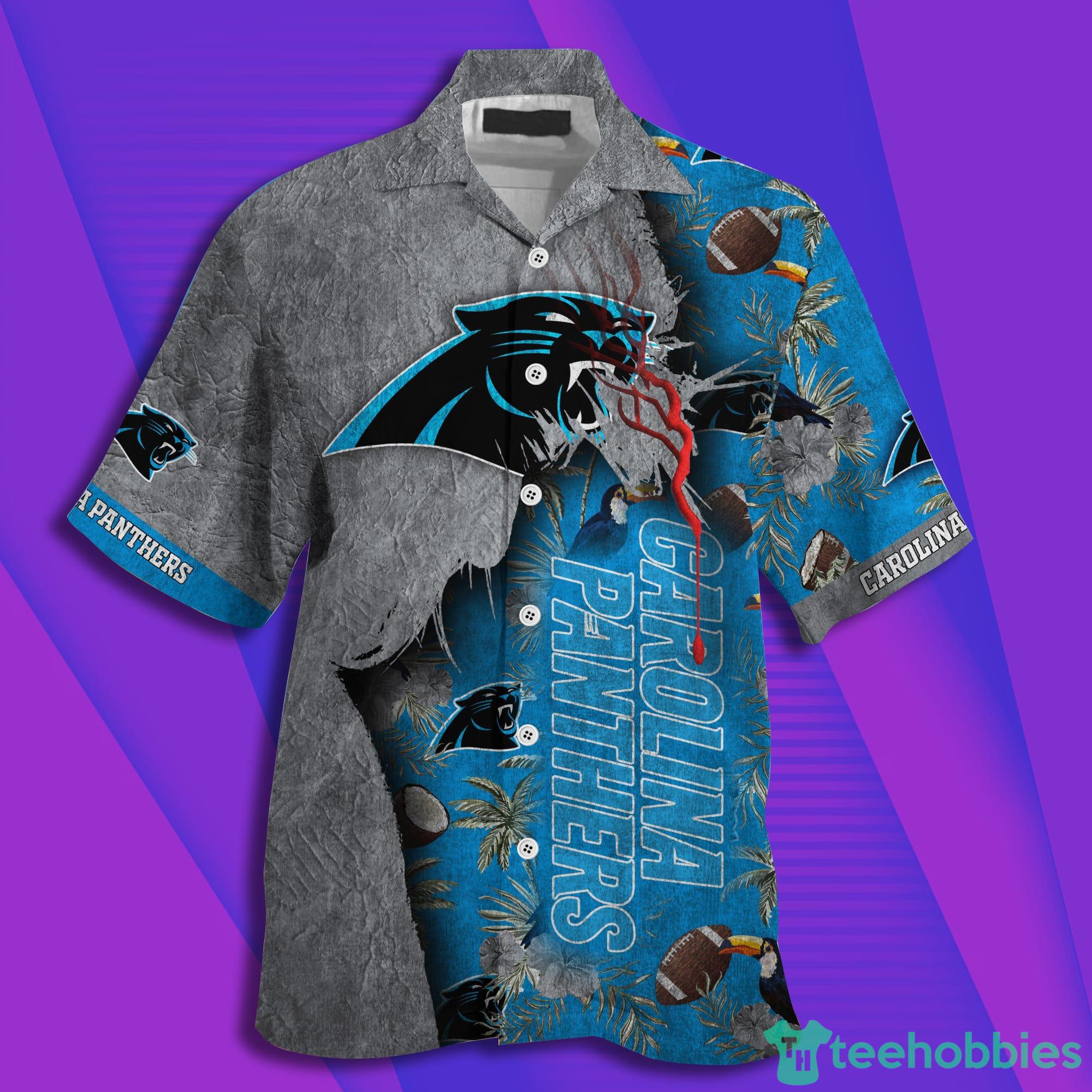 Carolina Panthers NFL And Grunge Texture All Over Print 3D T-Shirt