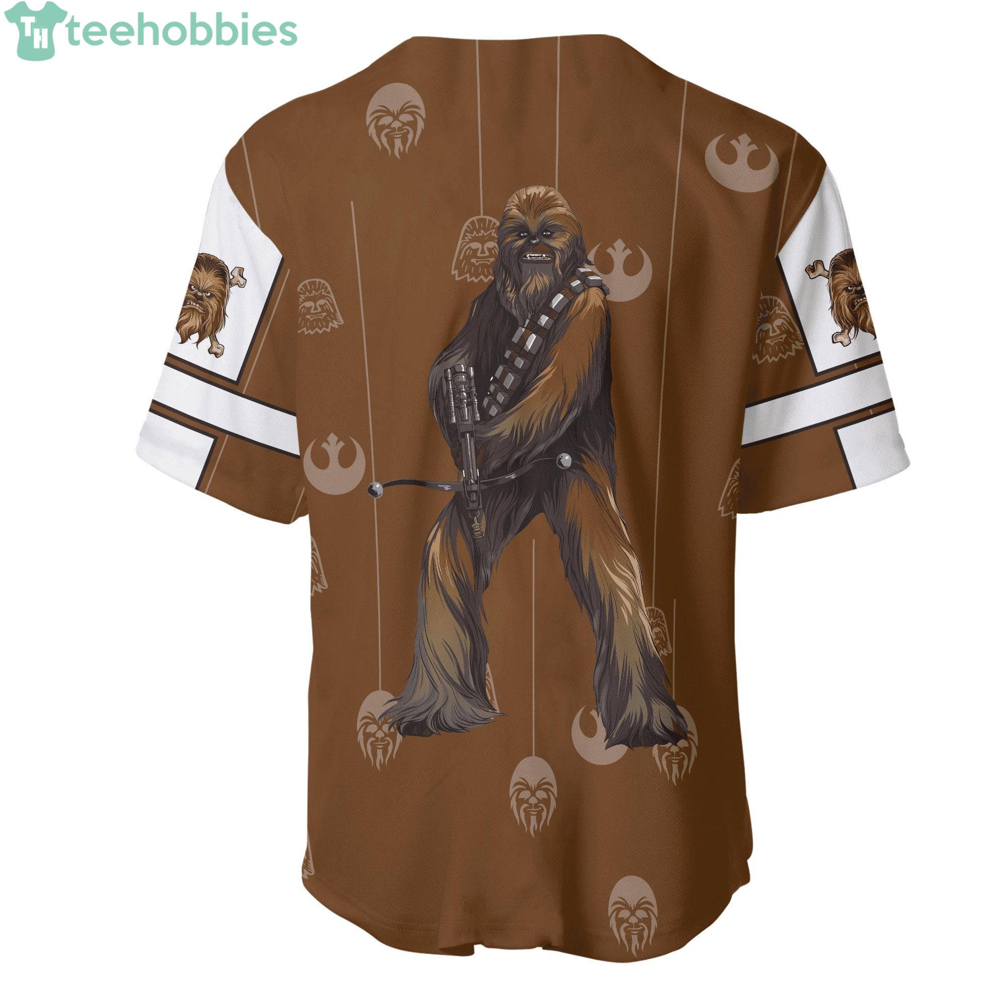 Chewbacca Star Wars Brown White Patterns Disney Baseball Jerseys