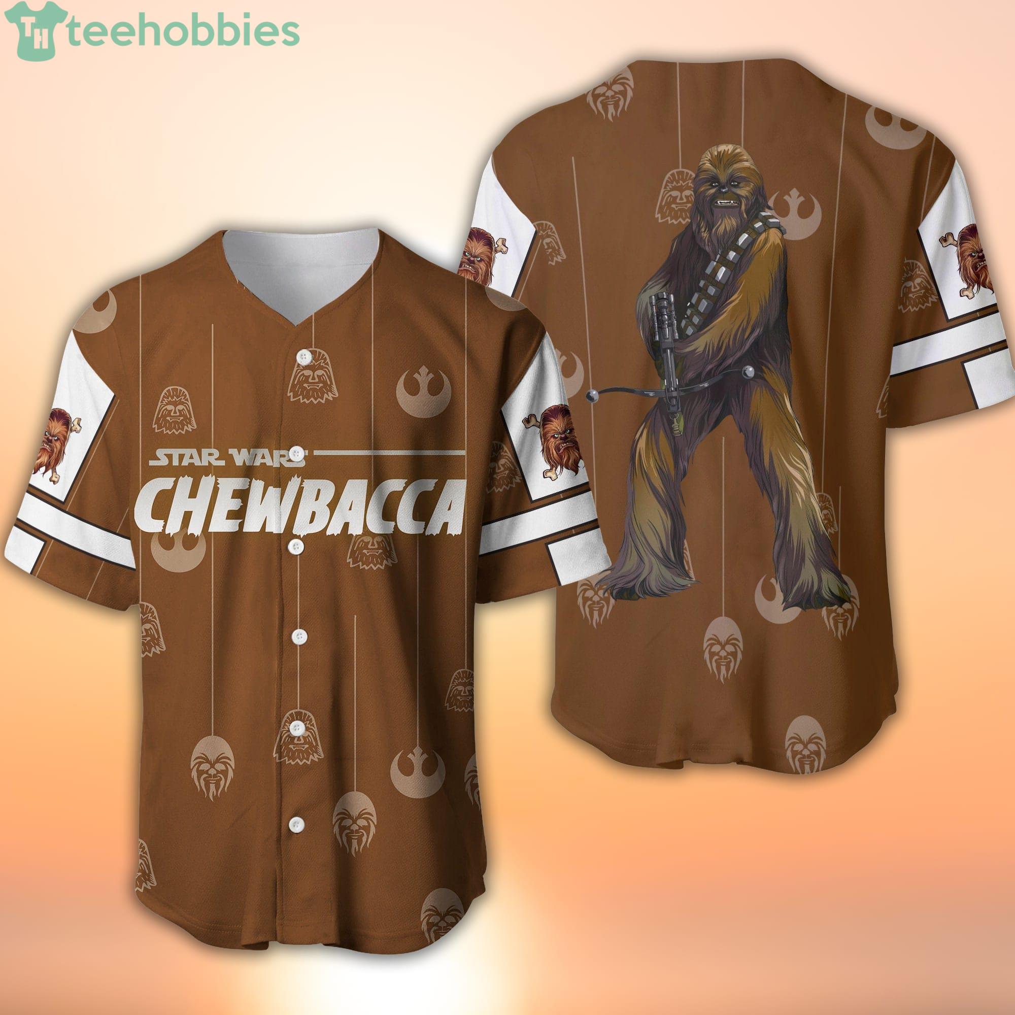 Chewbacca Star Wars Brown White Patterns Disney Baseball Jerseys