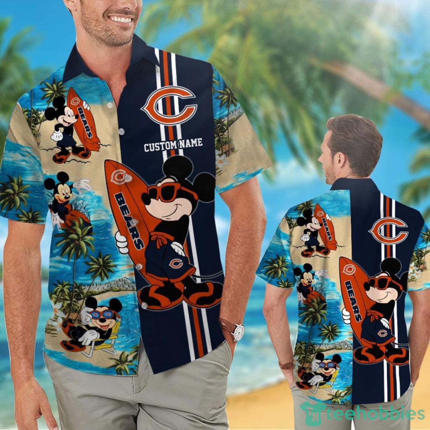 Chicago Bears Mickey Custom Name Hawaiian Shirt Product Photo 1