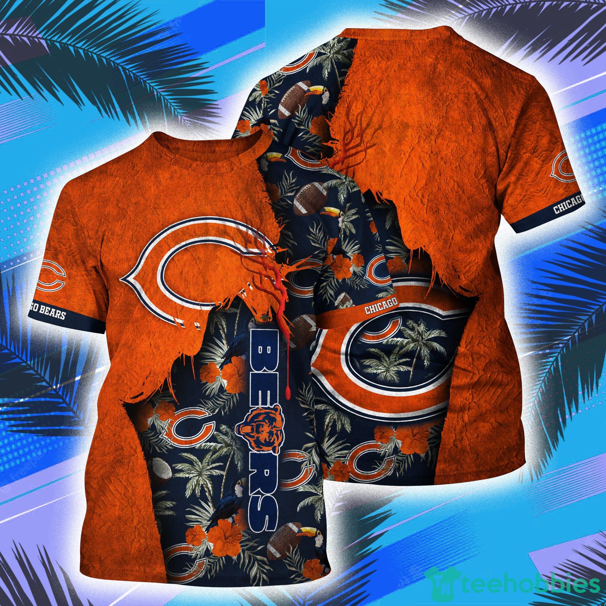Chicago Bears NFL And Grunge Texture All Over Print 3D T-Shirt Product Photo 1