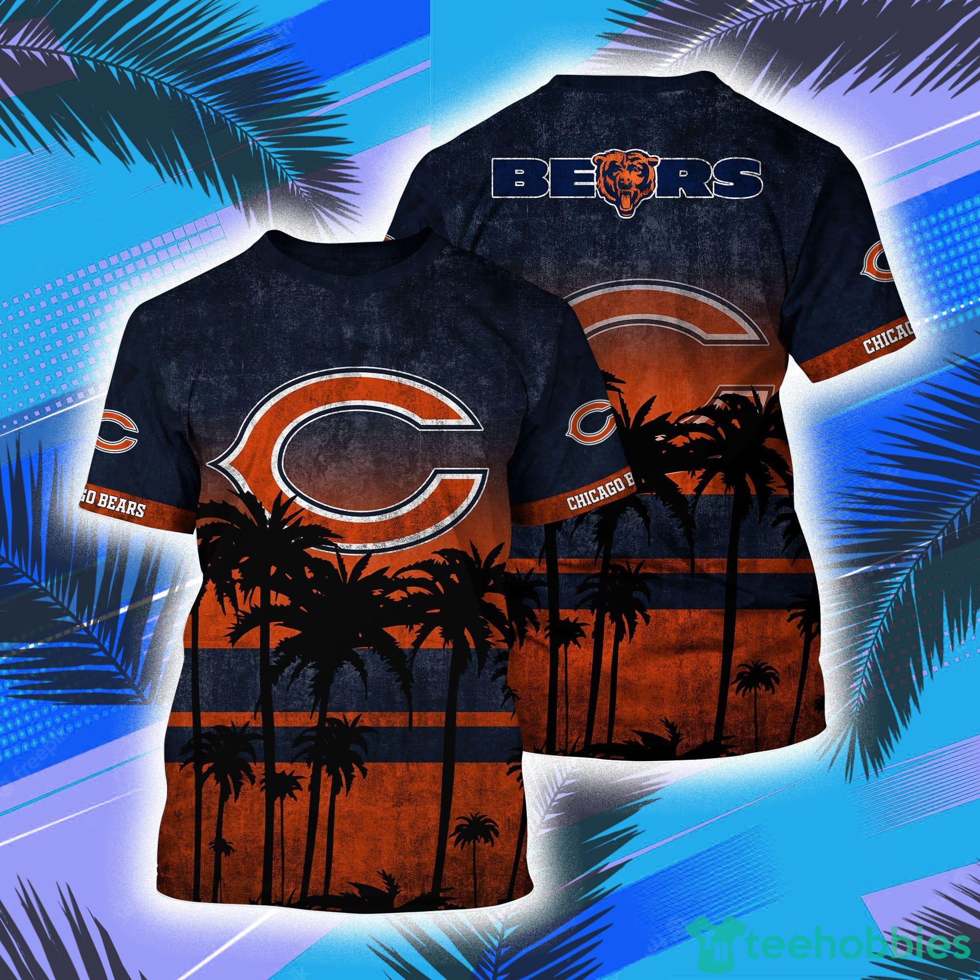 Chicago Bears NFL And Palm Trees Hawaii Style 3D T-Shirt Product Photo 1