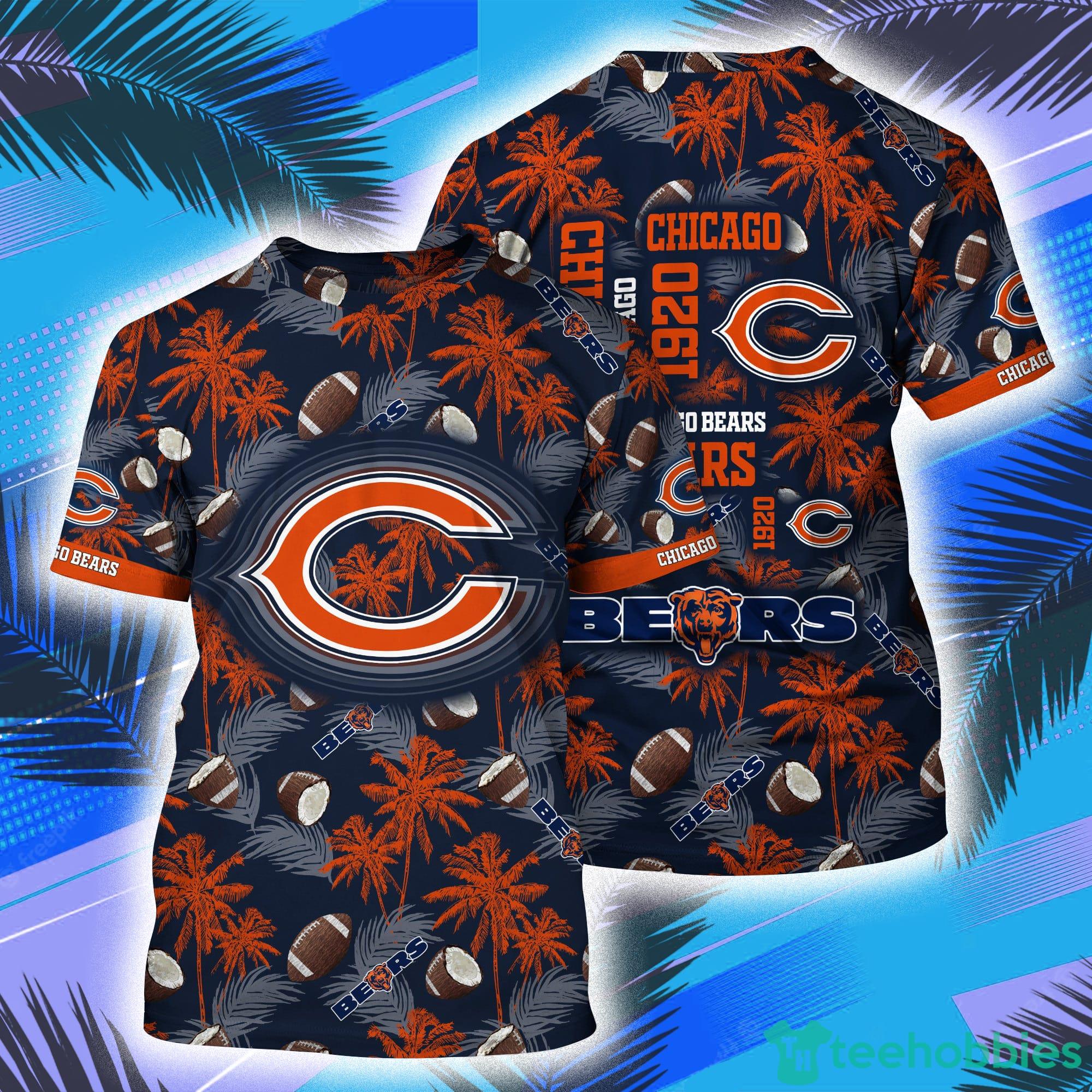 Chicago Bears NFL And Palm Trees Pattern All Over Print 3D T-Shirt Product Photo 1