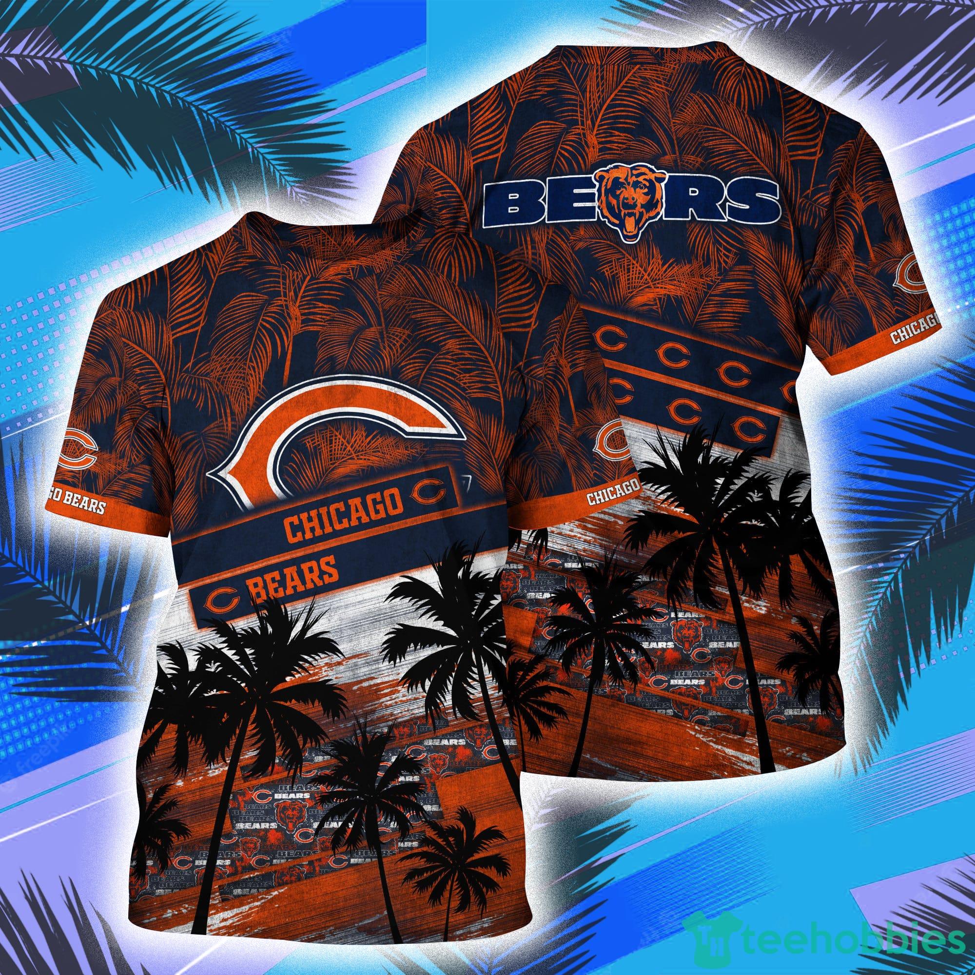 Chicago Bears NFL And Tropical Pattern Aloha Hawaii Style 3D T-Shirt Product Photo 1