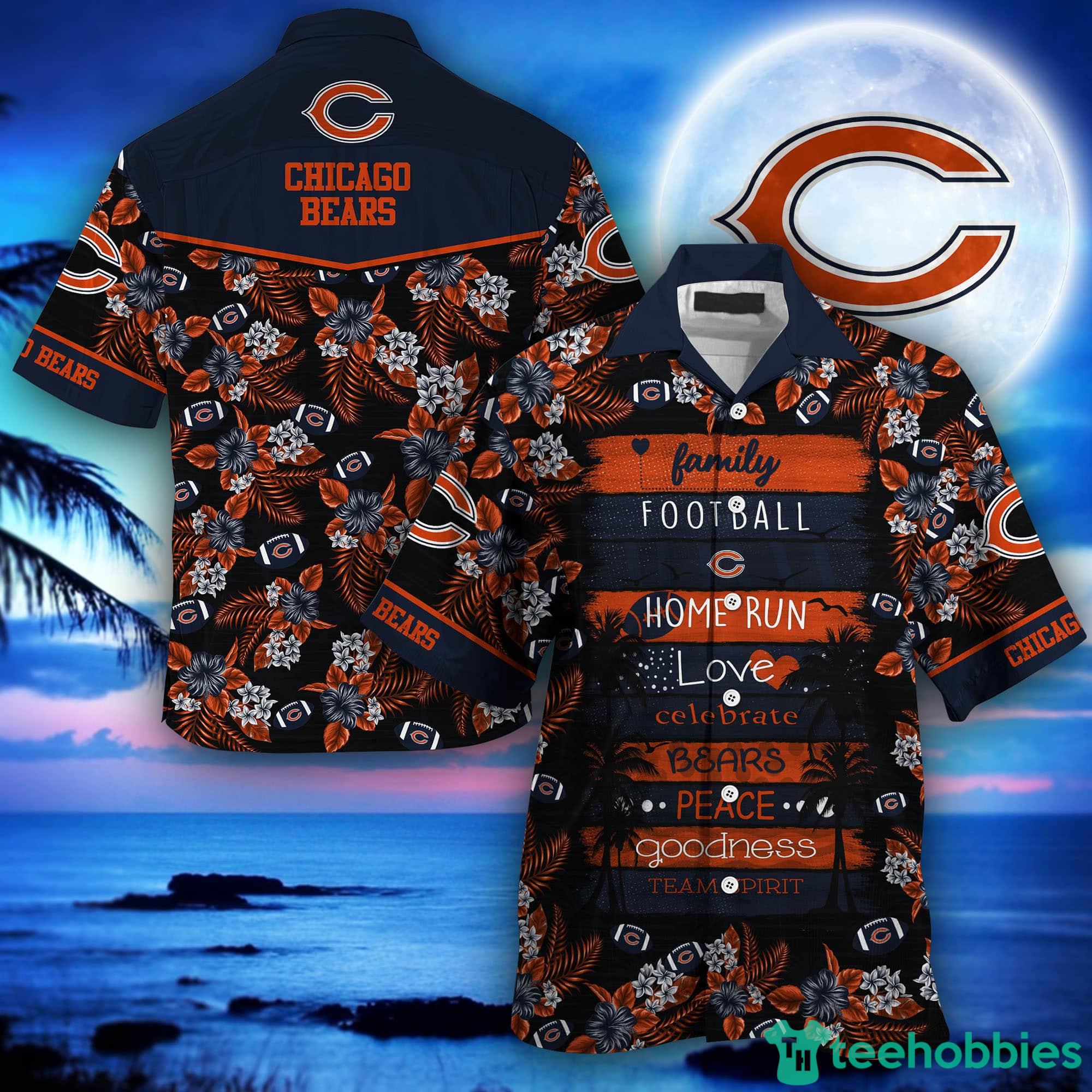 Chicago Bears NFL And Tropical Pattern Combo Hawaiian Shirt And Short Pants Product Photo 1
