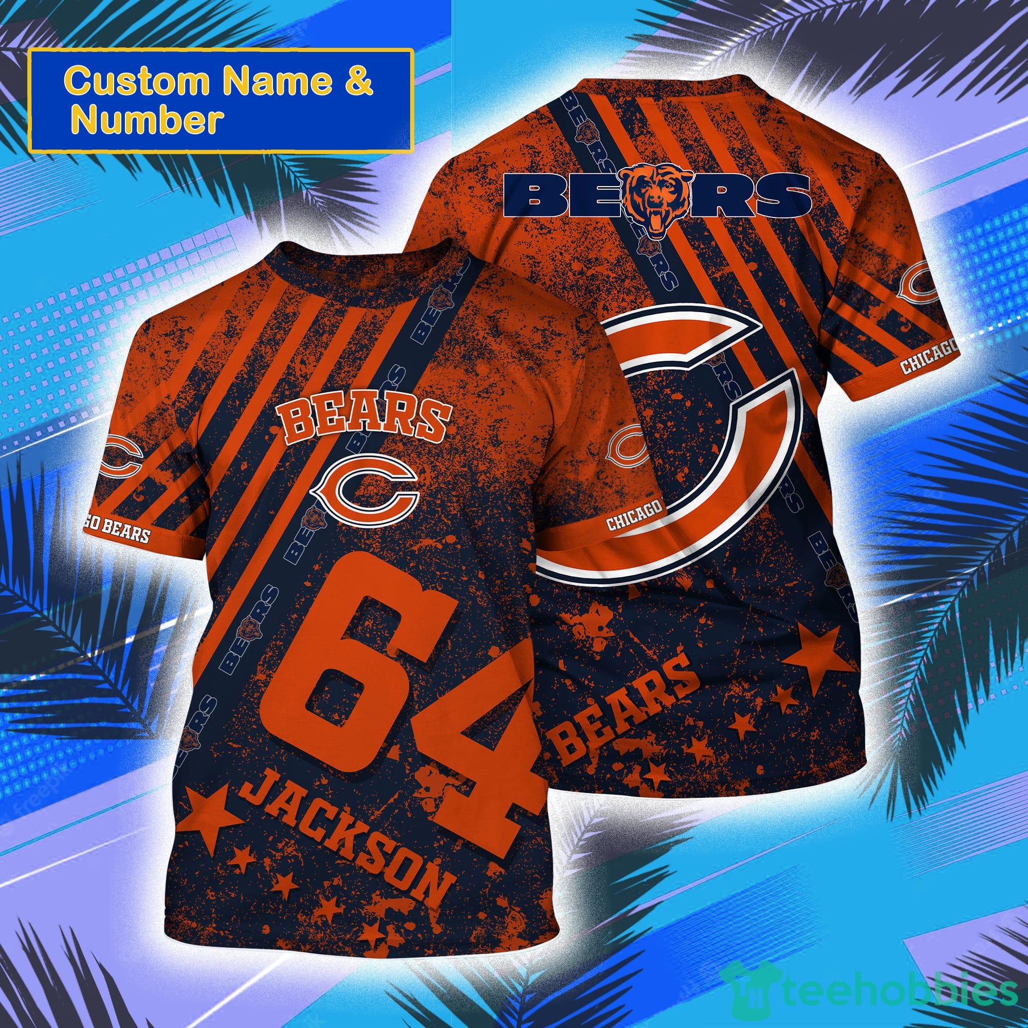 Chicago Bears NFL Custom Name And Number All Over Print 3D T-Shirt Product Photo 1