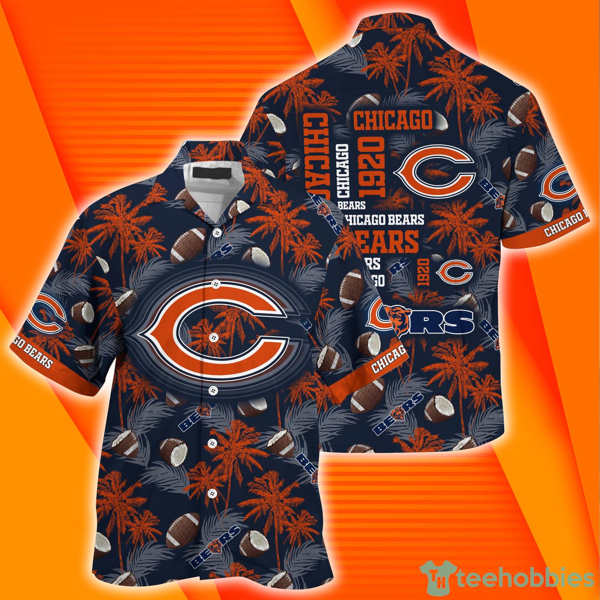 Chicago Bears NFL Palm Trees Pattern Combo Hawaiian Shirt And Short Pants Product Photo 1