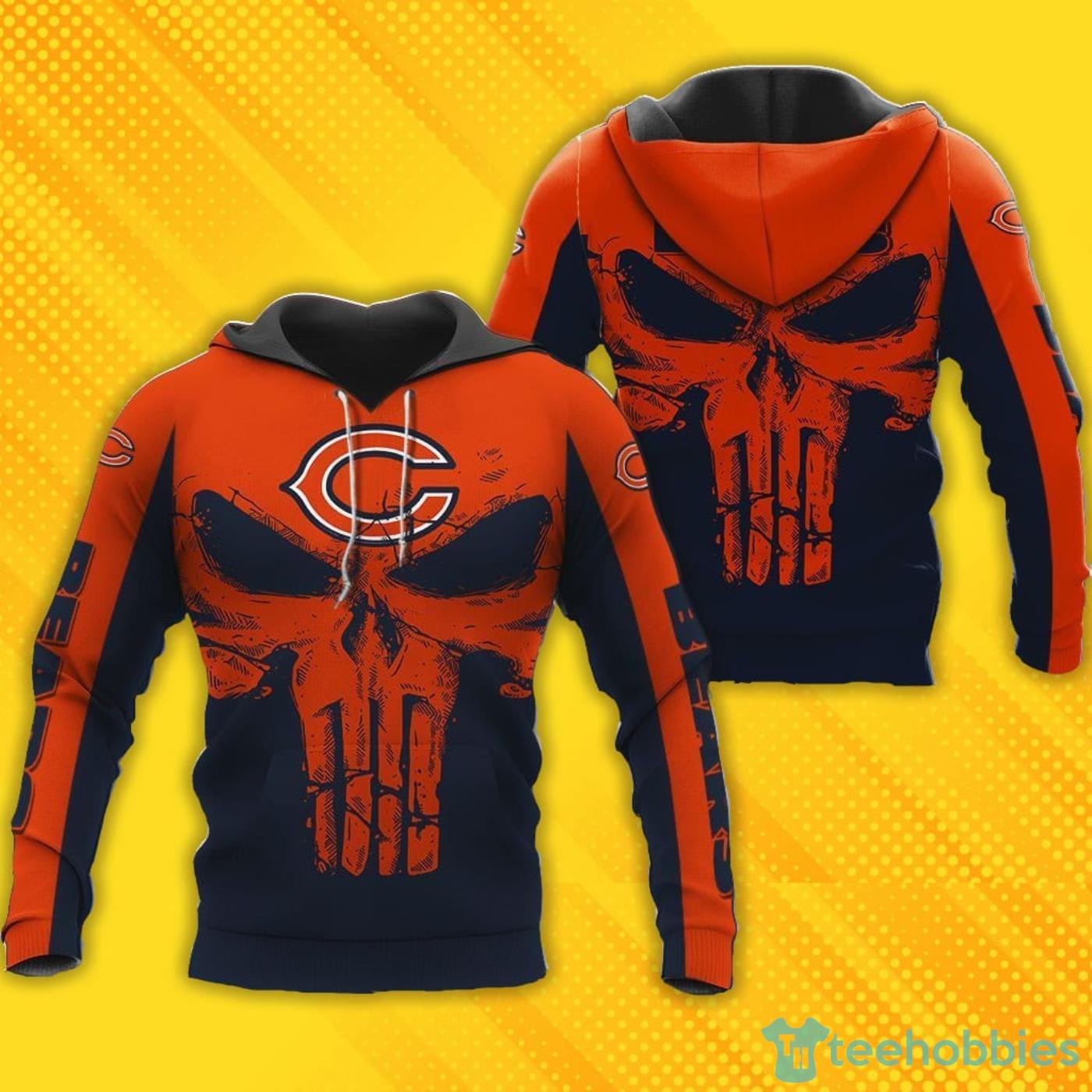 Chicago Bears Punisher Skull 3D All Over Printed Shirt Product Photo 1