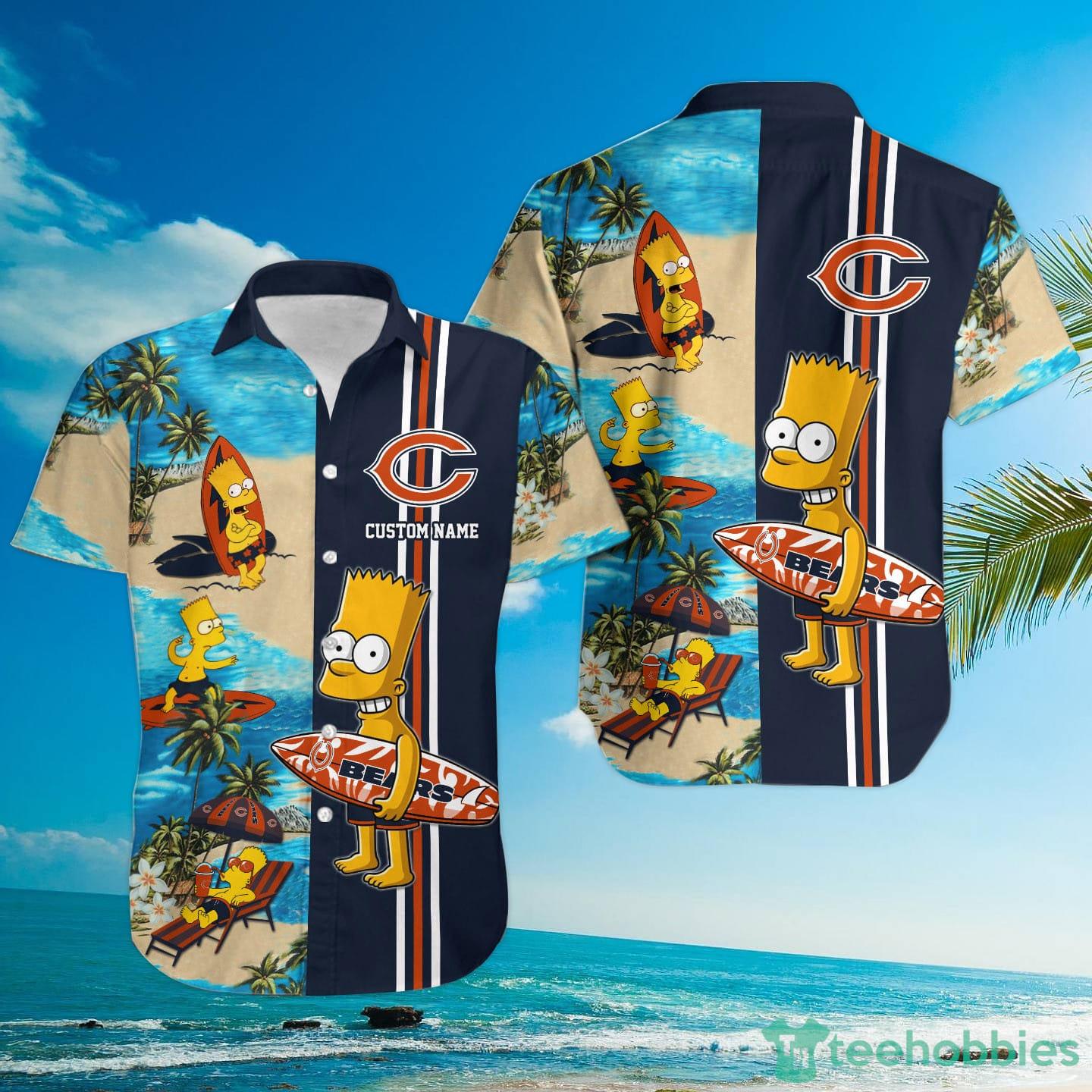 Chicago Bears Simpsons Custom Name Hawaiian Shirt