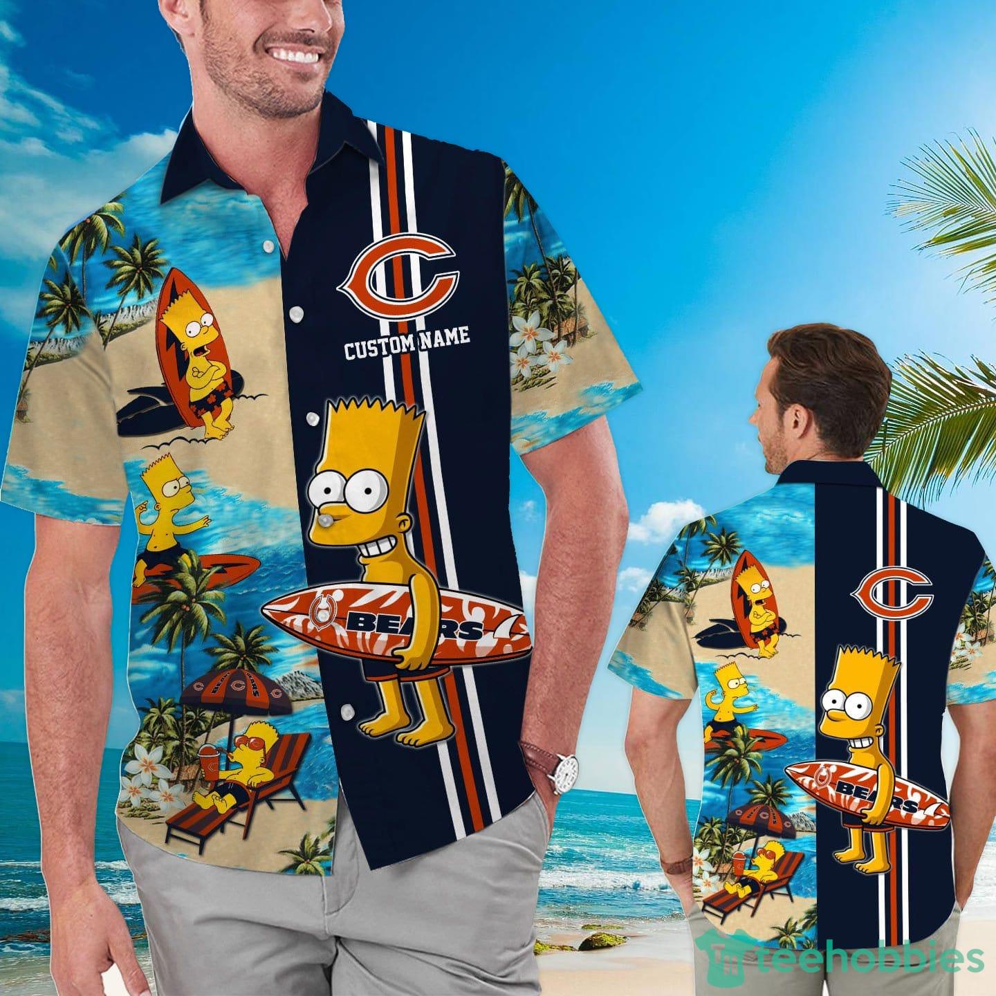 Chicago Bears Simpsons Custom Name Hawaiian Shirt Product Photo 1