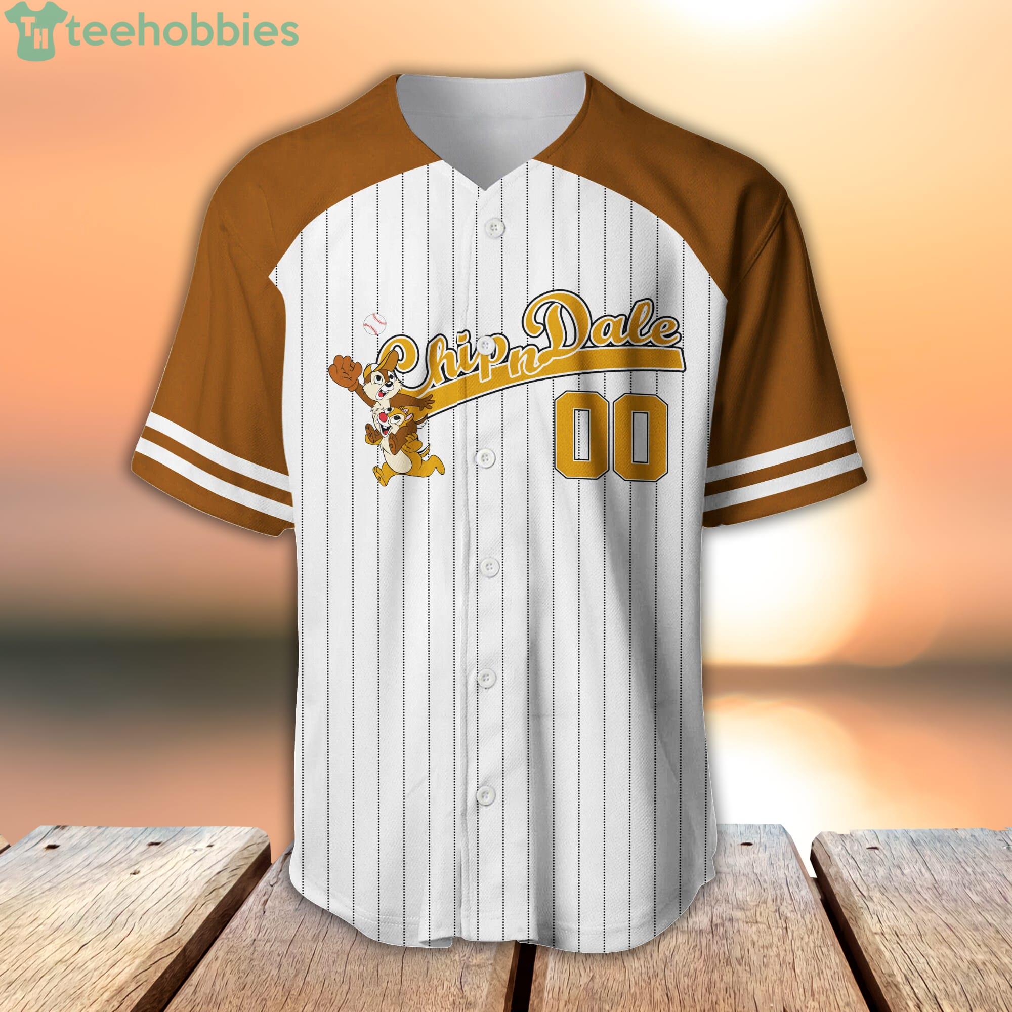 Cartoon Chjp n' Dale Custom Name And Number Striped Baseball Jersey