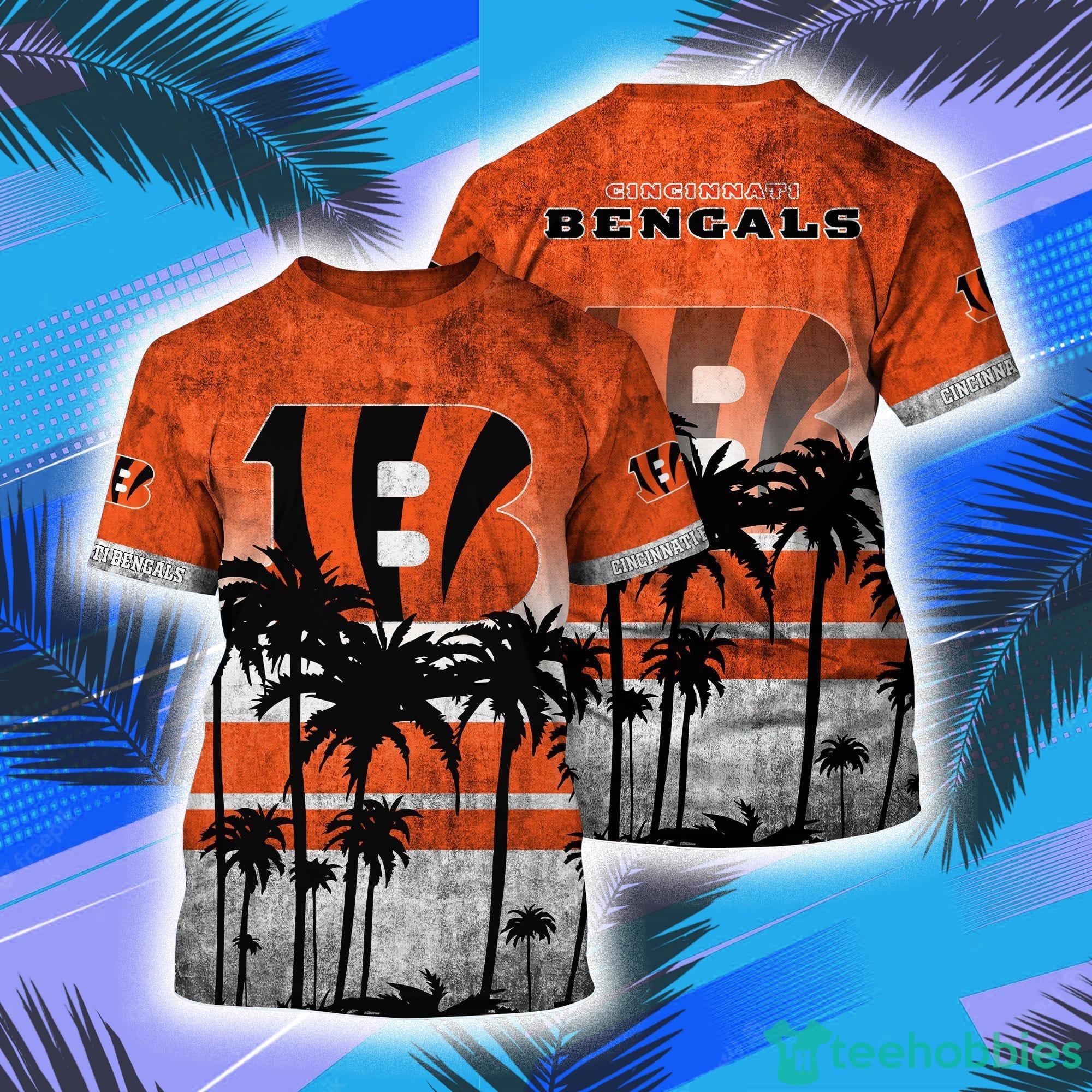 Cincinnati Bengals NFL And Palm Trees Hawaii Style 3D T-Shirt Product Photo 1