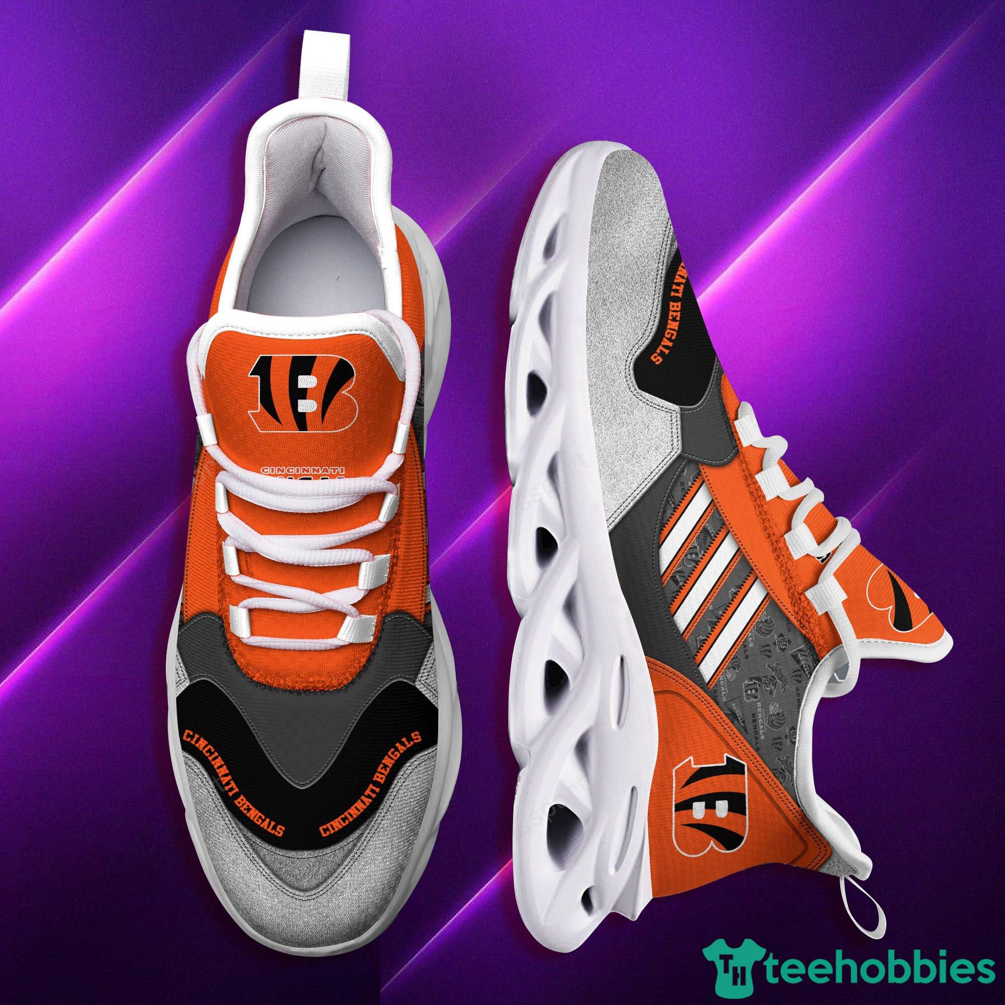 Cincinnati Bengals NFL Black And White Max Soul Sneakers Sport Shoes Product Photo 1