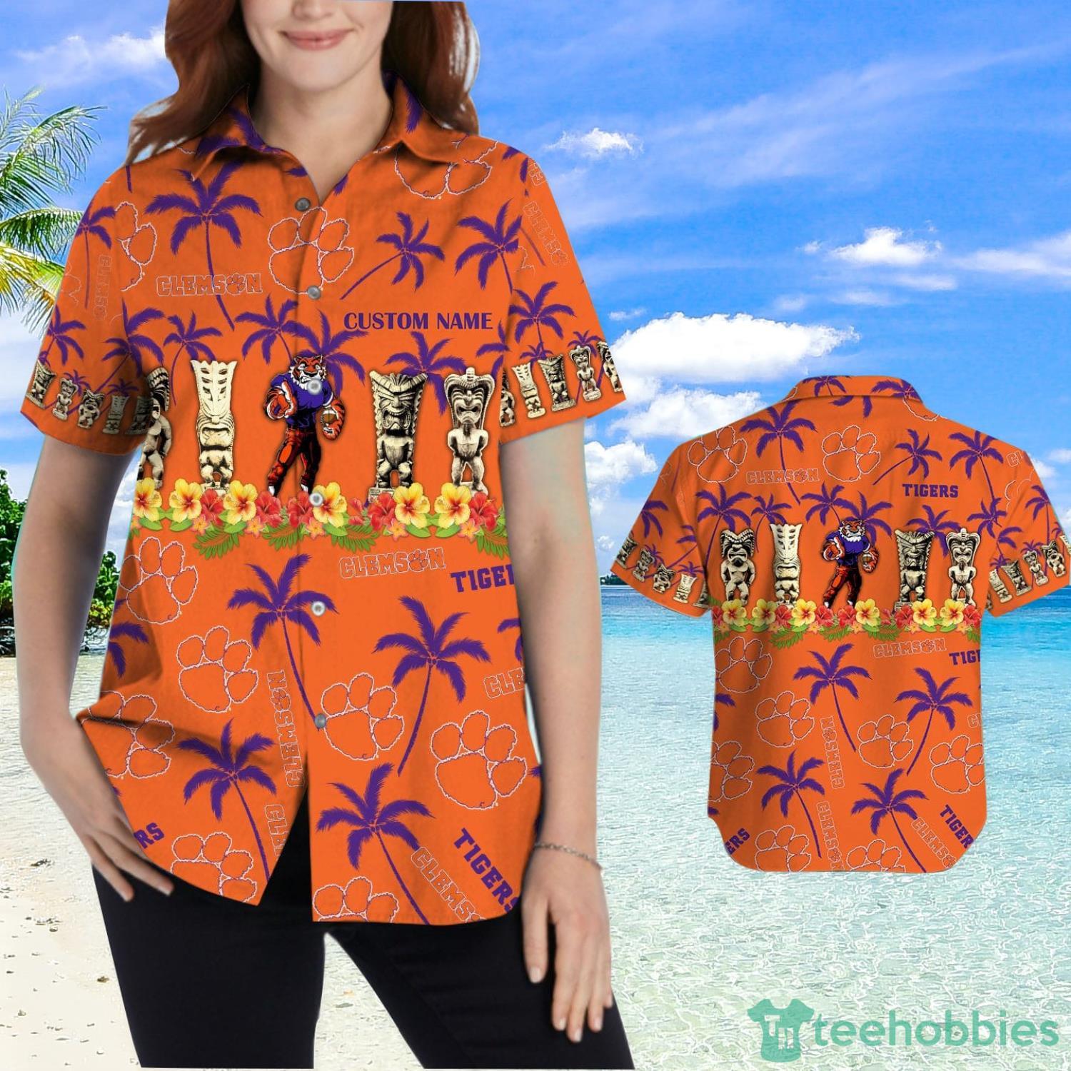 clemson tigers custom name hawaiian shirt 1px Clemson Tigers Custom Name Hawaiian Shirt