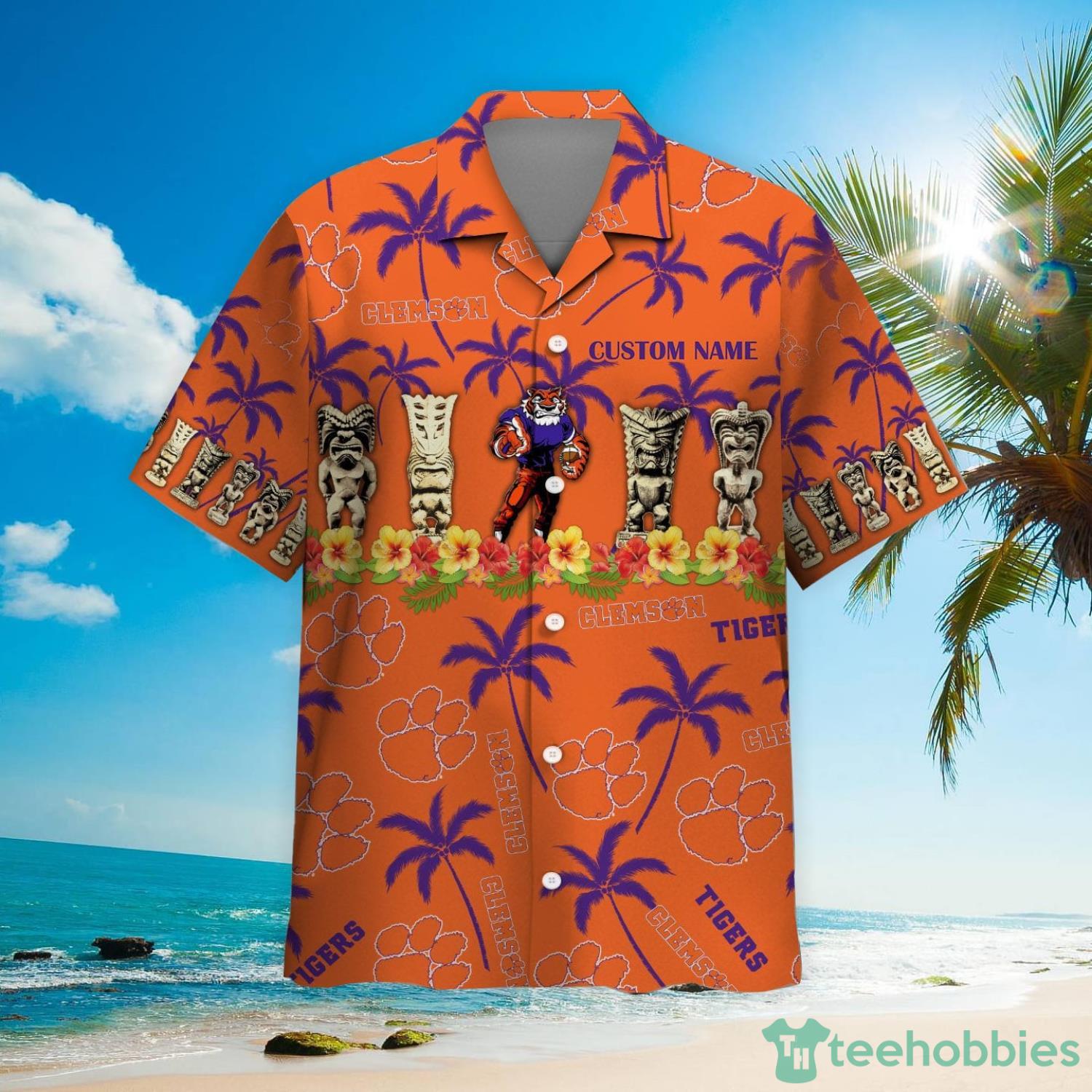 clemson tigers custom name hawaiian shirt 2px Clemson Tigers Custom Name Hawaiian Shirt