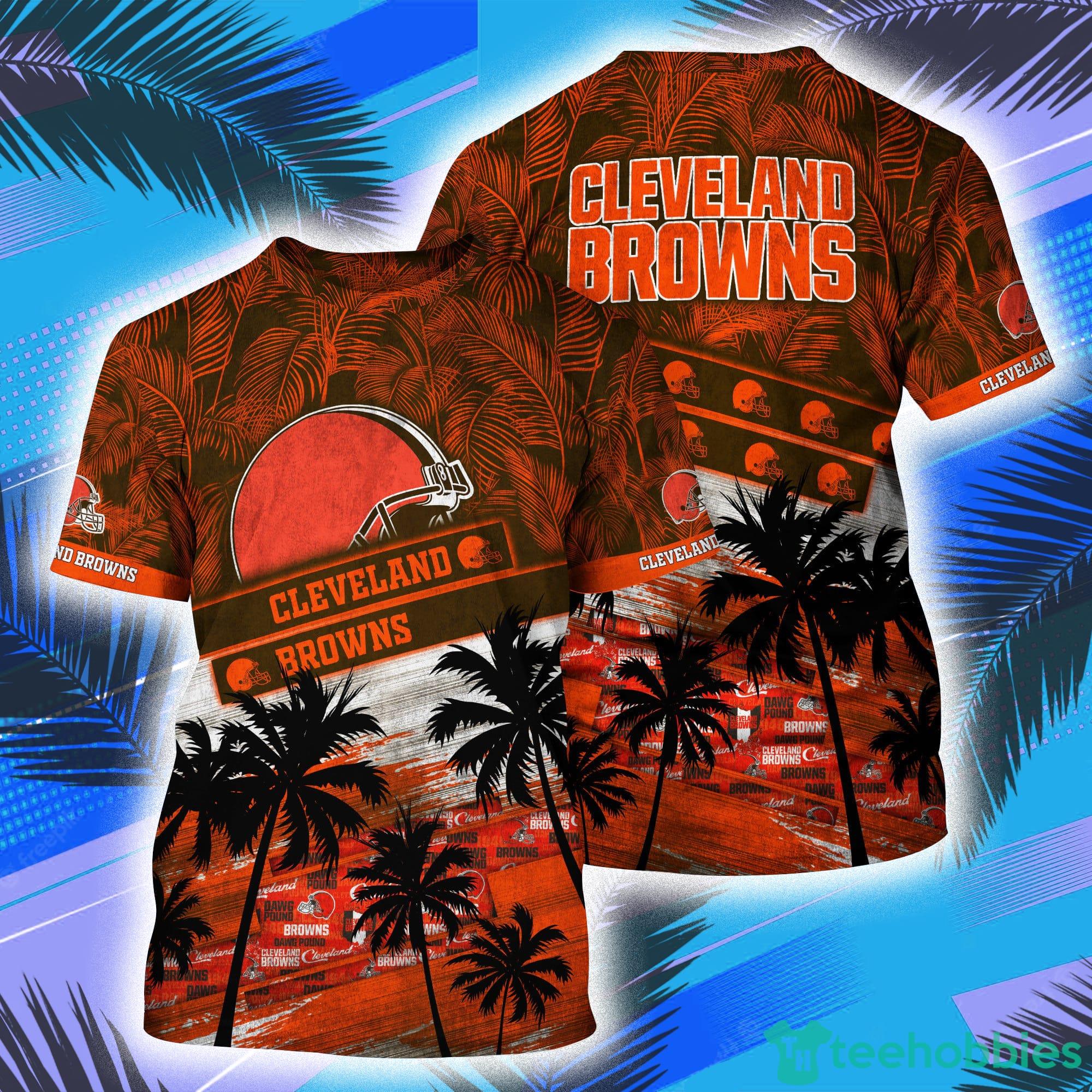 Cleveland Browns NFL And Tropical Pattern Aloha Hawaii Style 3D T-Shirt Product Photo 1