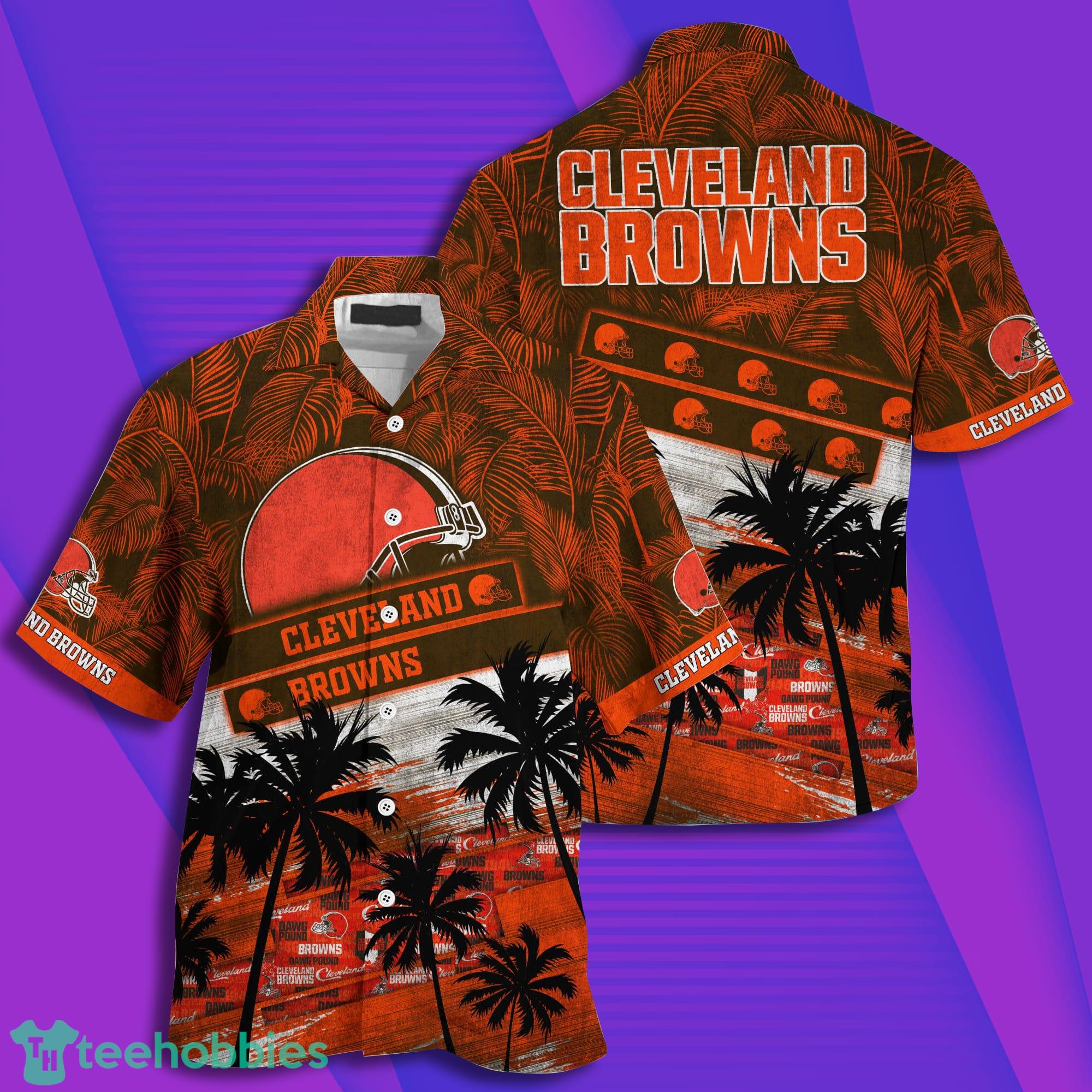 Cleveland Browns NFL And Tropical Pattern Combo Summer Hawaiian Shirt And Pants Product Photo 1