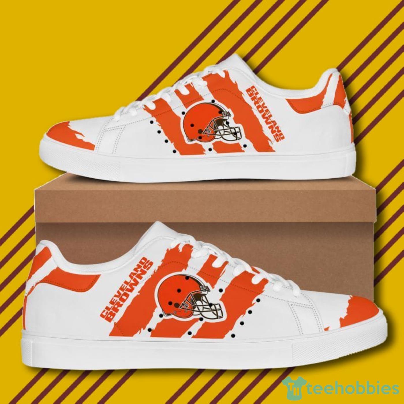 Simple Design Vertical Stripes Cleveland Browns Low Top Shoes