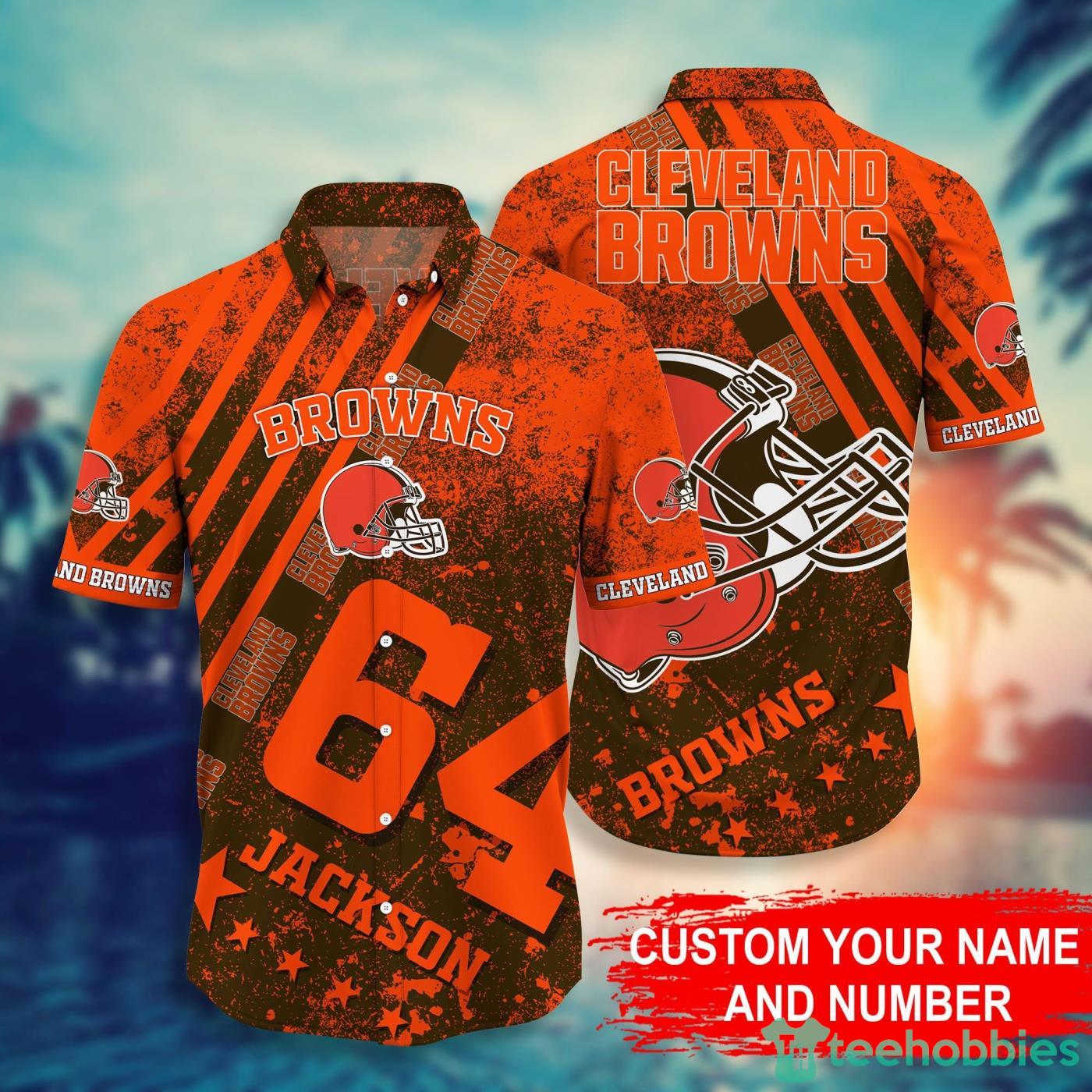 Cleveland Browns NFL Personalized Dirty Grunge Style hort Sleeves Hawaiian Shirt Product Photo 1