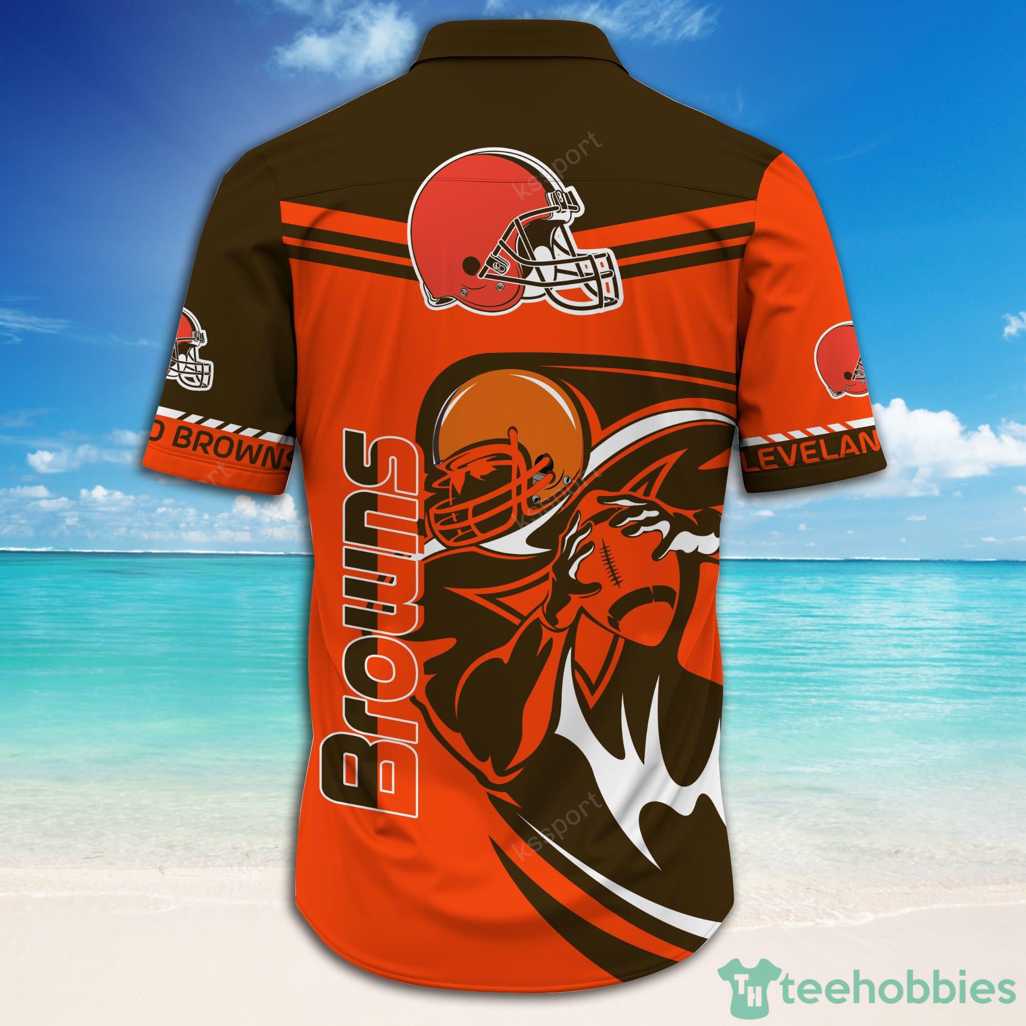 Cleveland Browns Ball Symbols Frint Short Sleeve Hawaiian Shirt