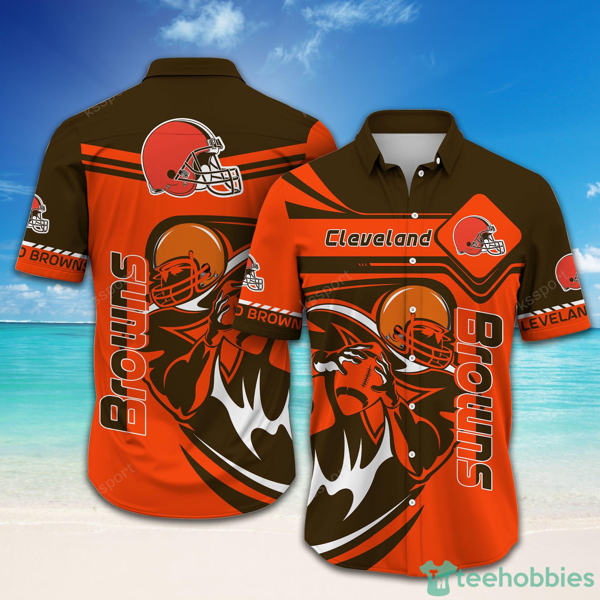 Cleveland Browns NFL Player Symbol All Over Print Short Sleeve Hawaiian Shirt Product Photo 1