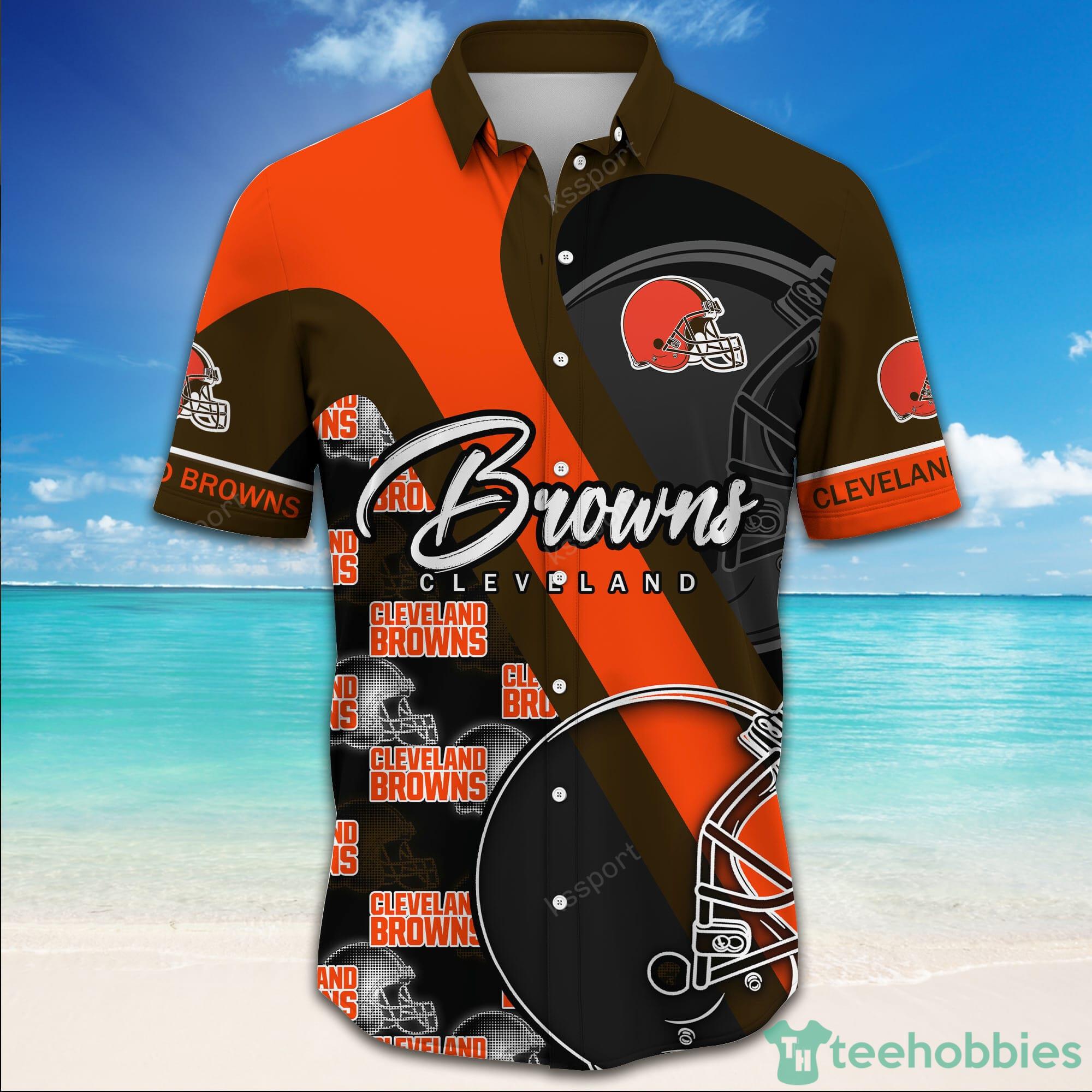 Cleveland Browns Ball Symbols Frint Short Sleeve Hawaiian Shirt