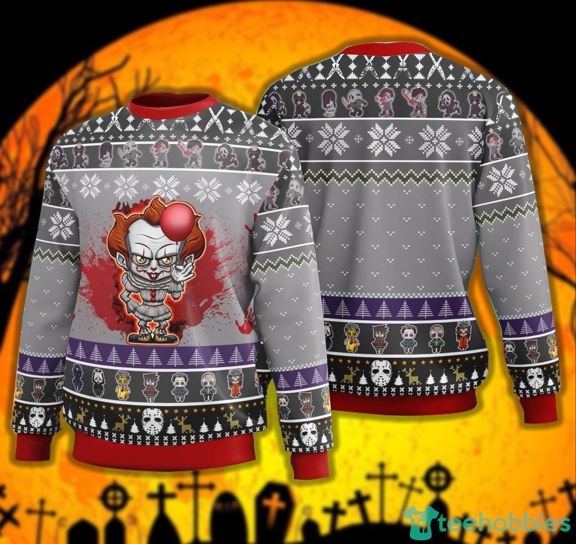 Clown Halloween Horror Movie Sweaters Halloween Scary Sweater Product Photo 1