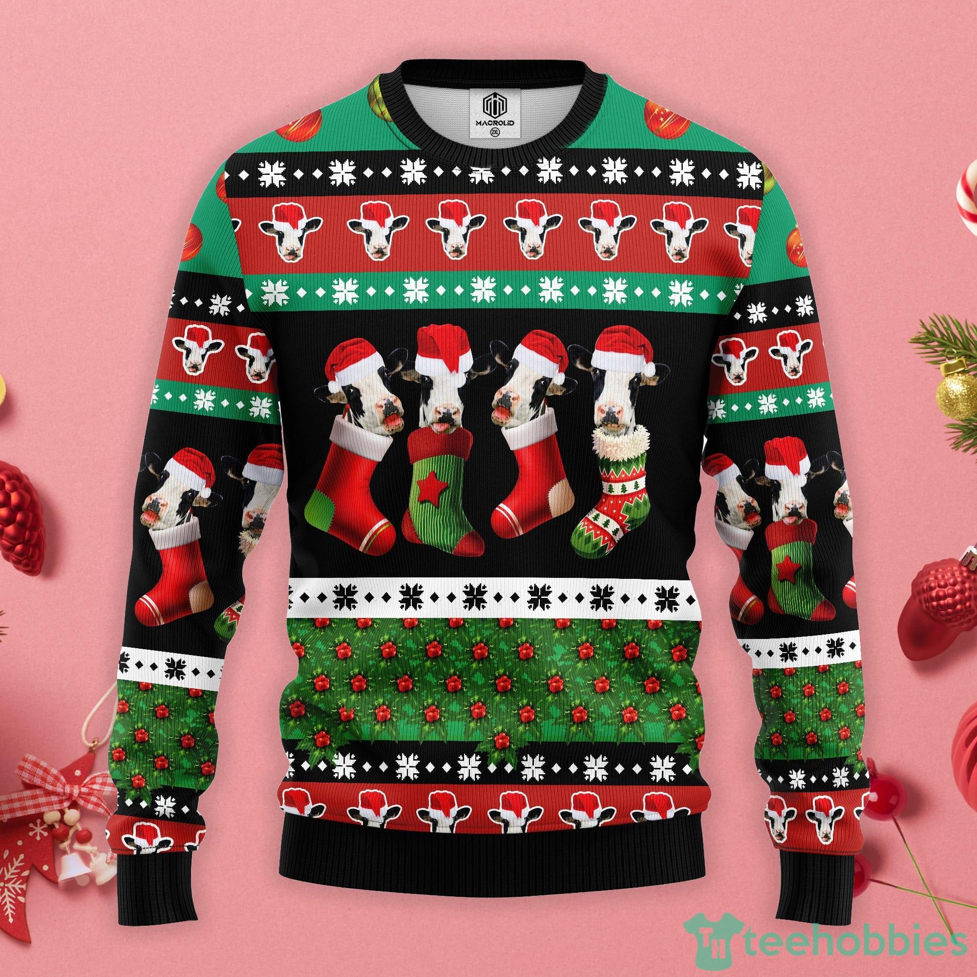 Cow Funny Christmas Gift Ugly Christmas Sweater Product Photo 1