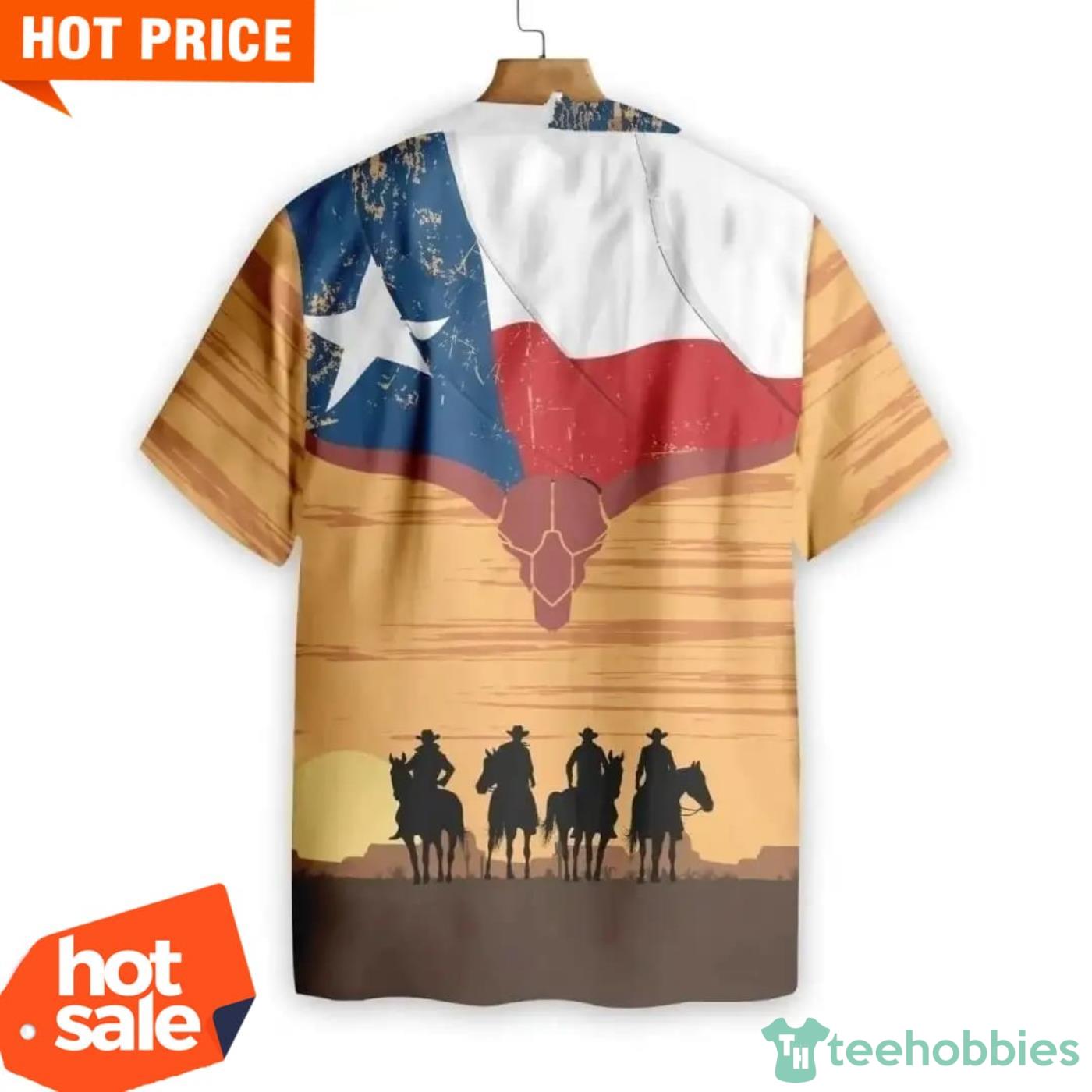 Cowboy Texas Flag Hawaiian Shirt Vintage Texas Cowboy Shirt For Men image Cowboy Texas Flag Hawaiian Shirt Vintage Texas Cowboy Shirt For Men Product Photo 2